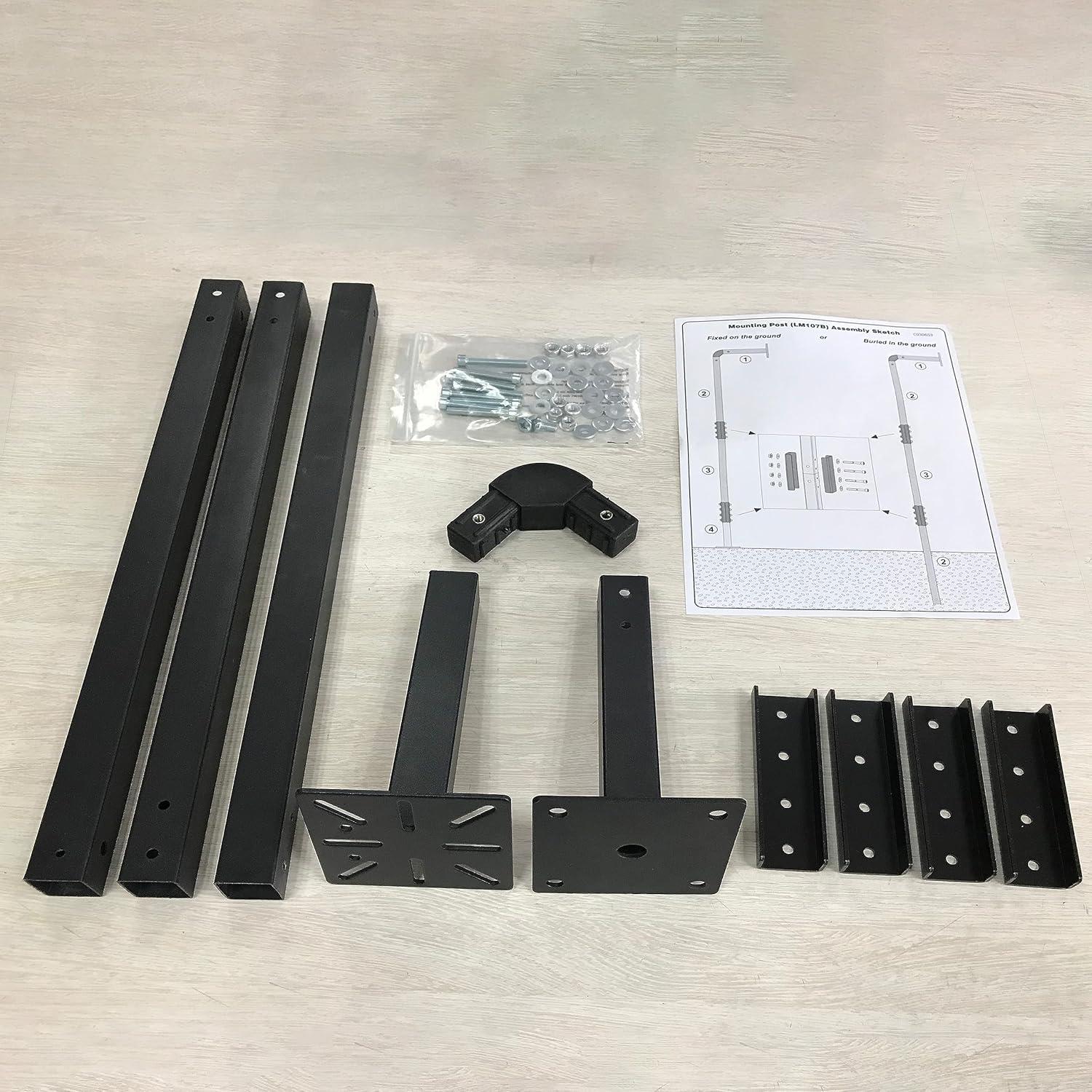 ALEKO 60.8'' H x 3.9'' W Black Metal Fencing Kits