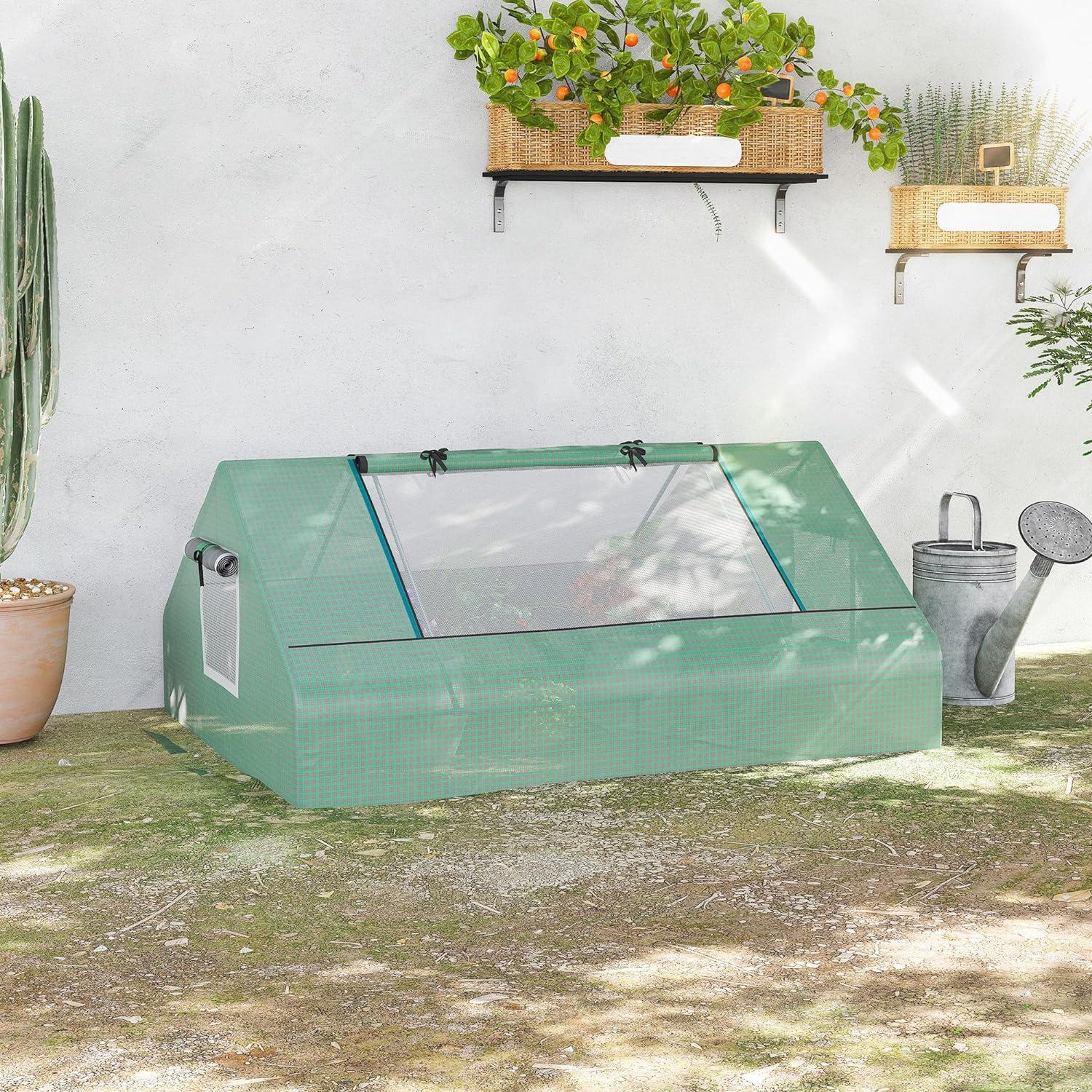 Green Polyethylene Mini Greenhouse with Alloy Steel Frame