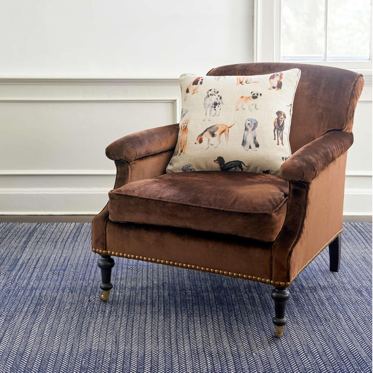 Herringbone Indigo Handwoven Cotton Rug
