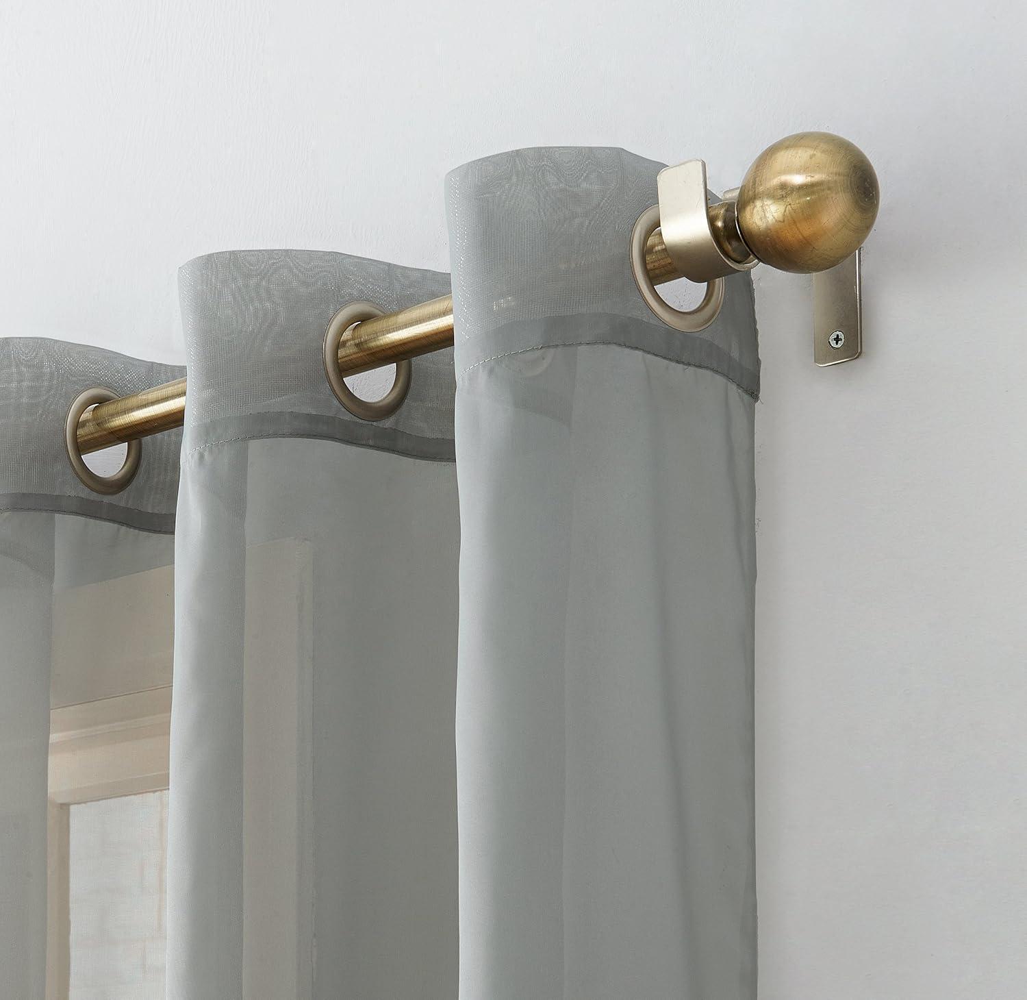 84"x59" Emily Sheer Voile Grommet Top Curtain Panel Dark Gray - No. 918: Sheer Curtain Panels, Indoor Use