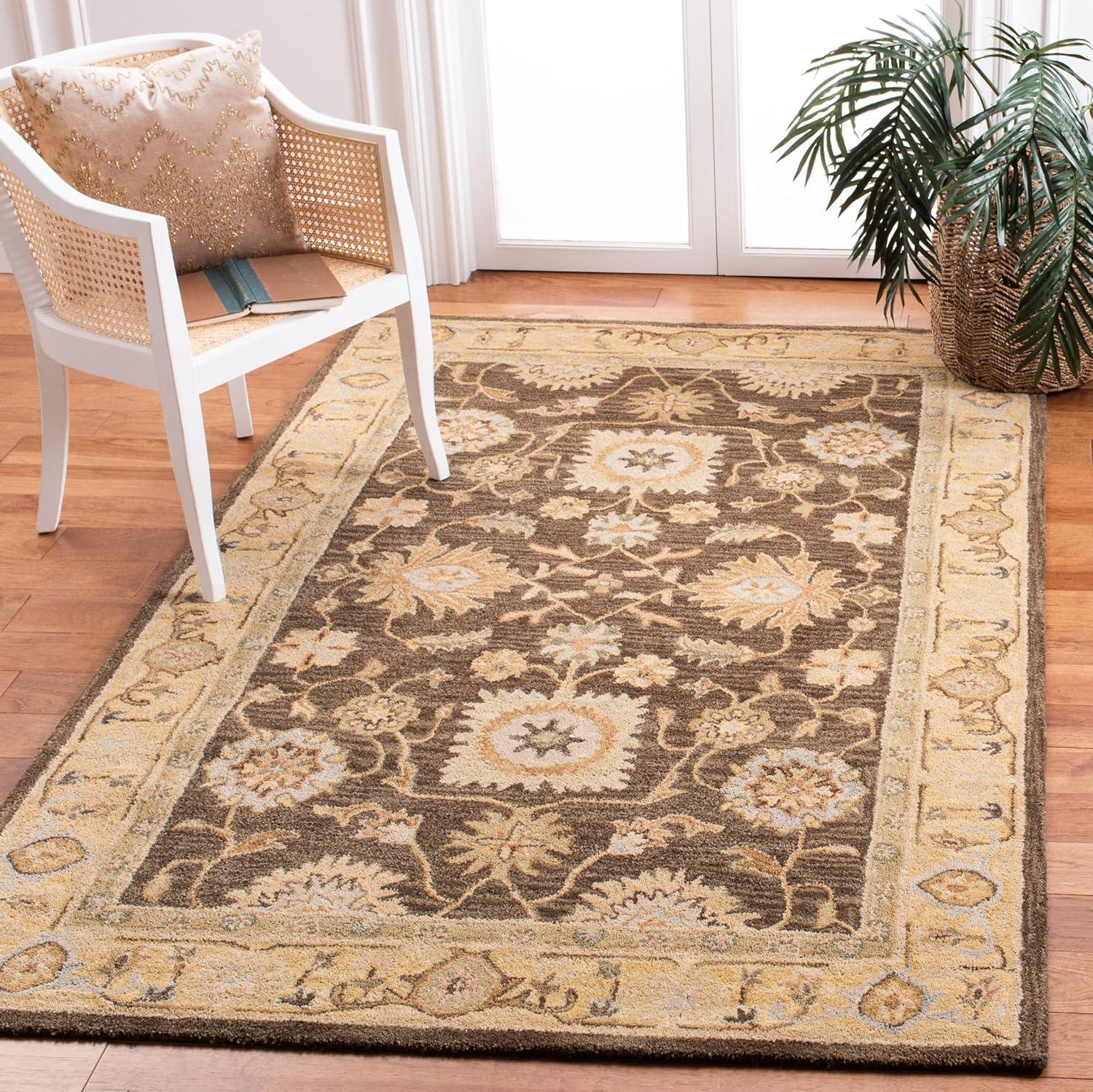 SAFAVIEH Anatolia Sherman Floral Wool Area Rug, Sage, 5' x 8'