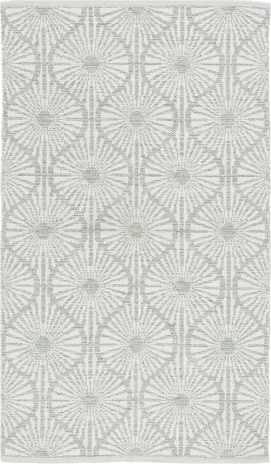 Coastal Breeze Light Green/Ivory Cotton Blend 3' x 5' Area Rug