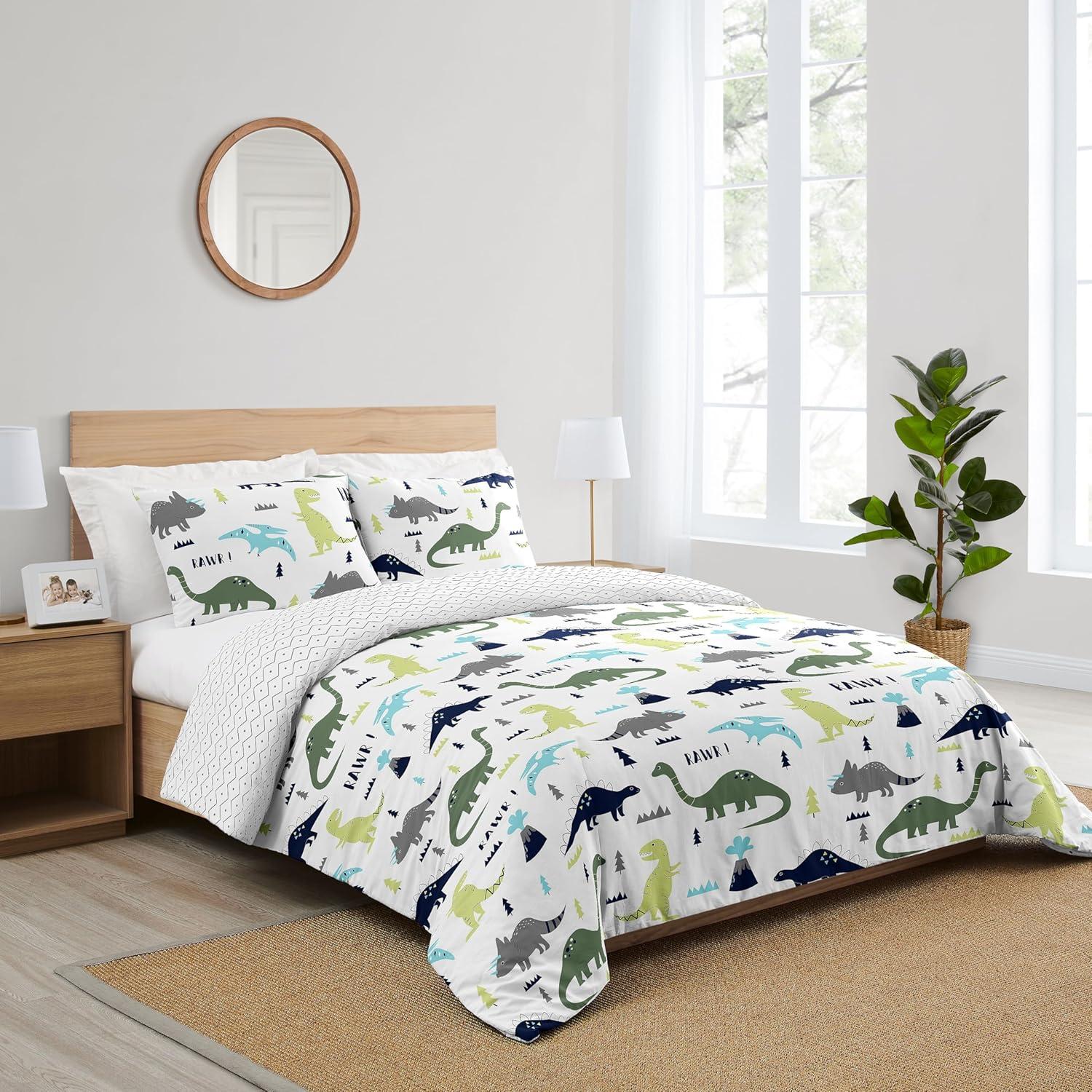 Mod Dinosaur Microfiber Modern & Contemporary 3 Piece Comforter Set