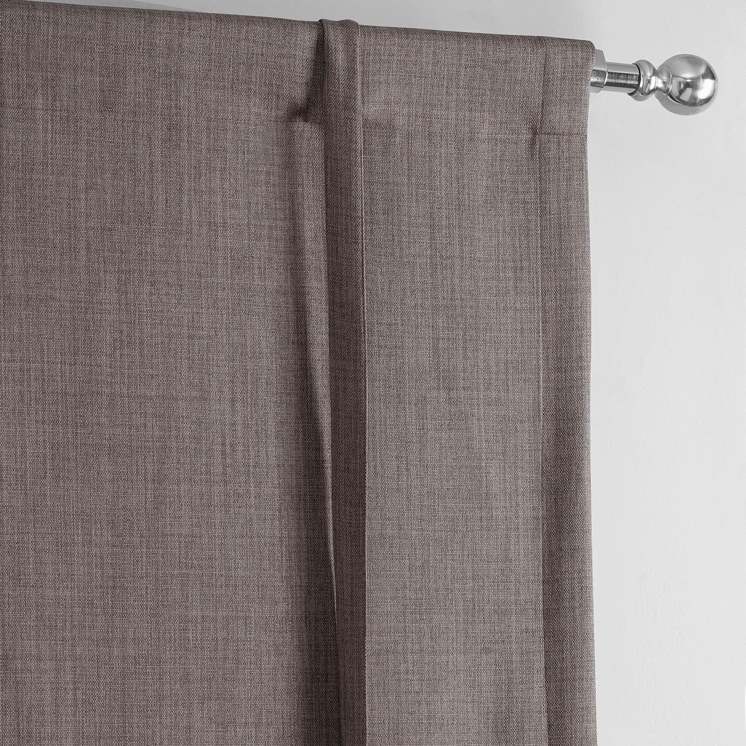 Exclusive Fabrics  Faux Linen Room Darkening Tie-Up Window Shade (1 Panel) 46 X 63 - Mink