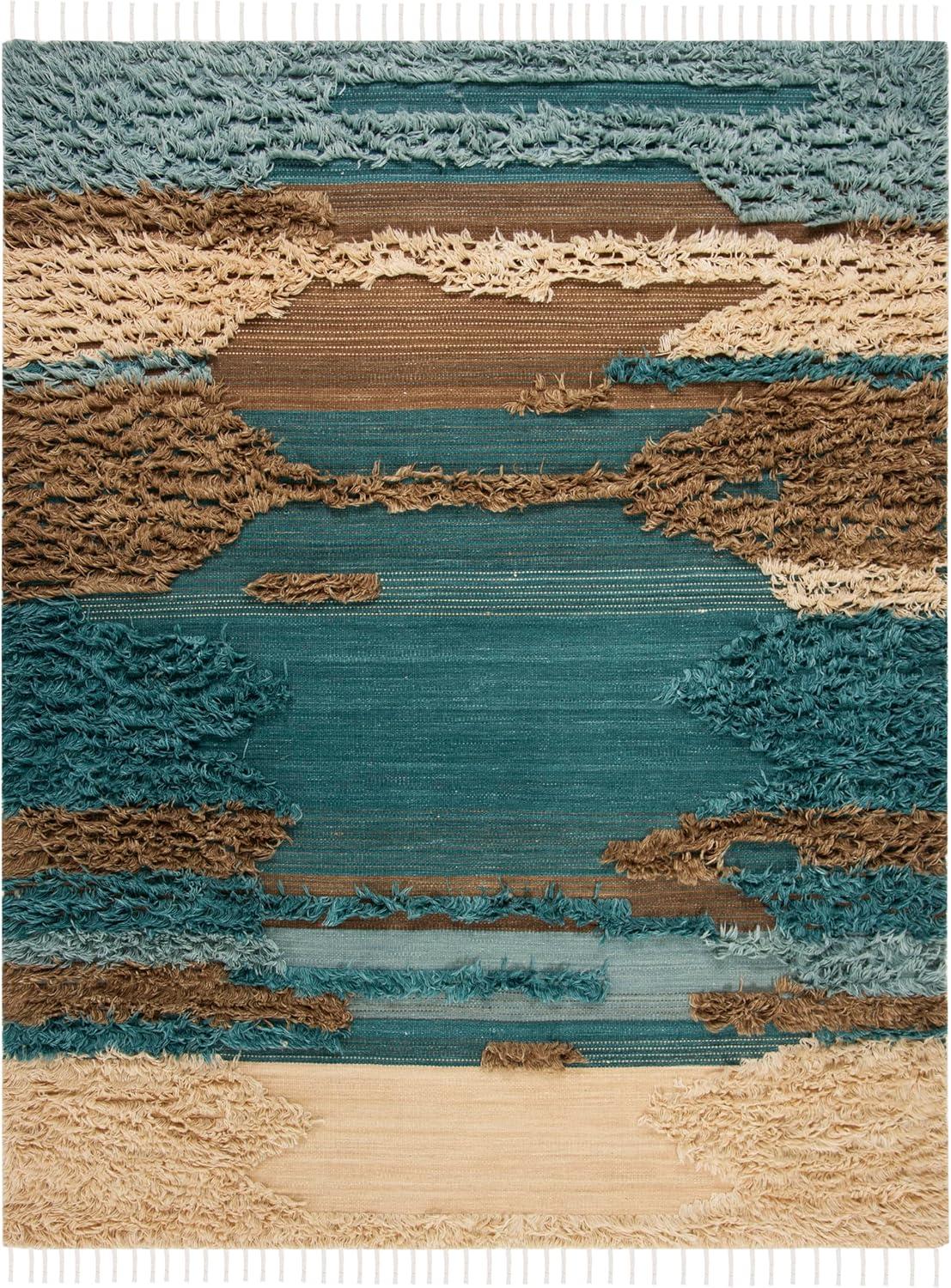 SAFAVIEH Kenya Augustin Abstract Area Rug, Blue/Beige, 8' x 10'