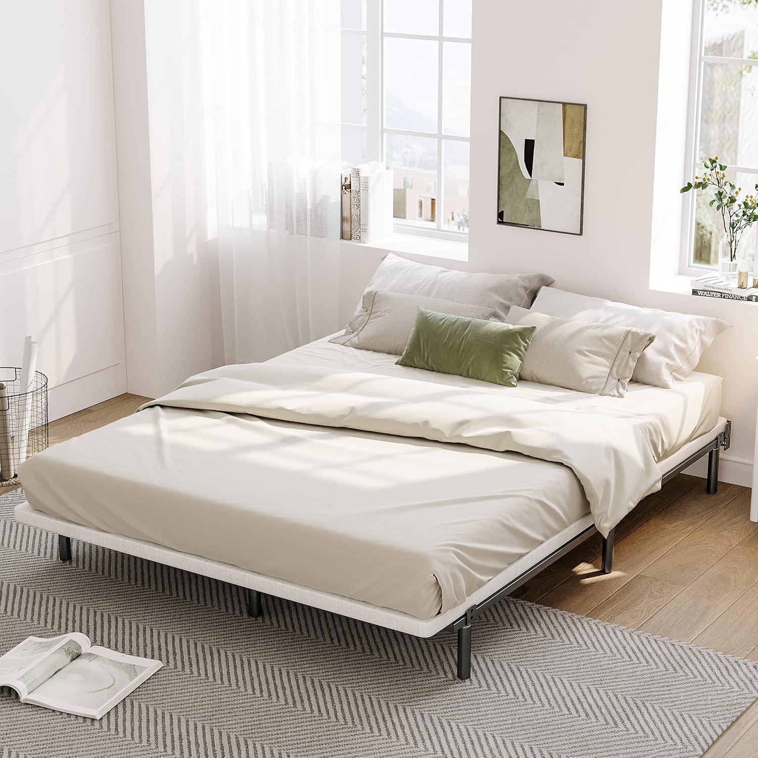 7 in. H Twin Box Spring, Heavy-Duty Metal Structure with Fabric Cover, Easy Assembly, Mattress Foundation