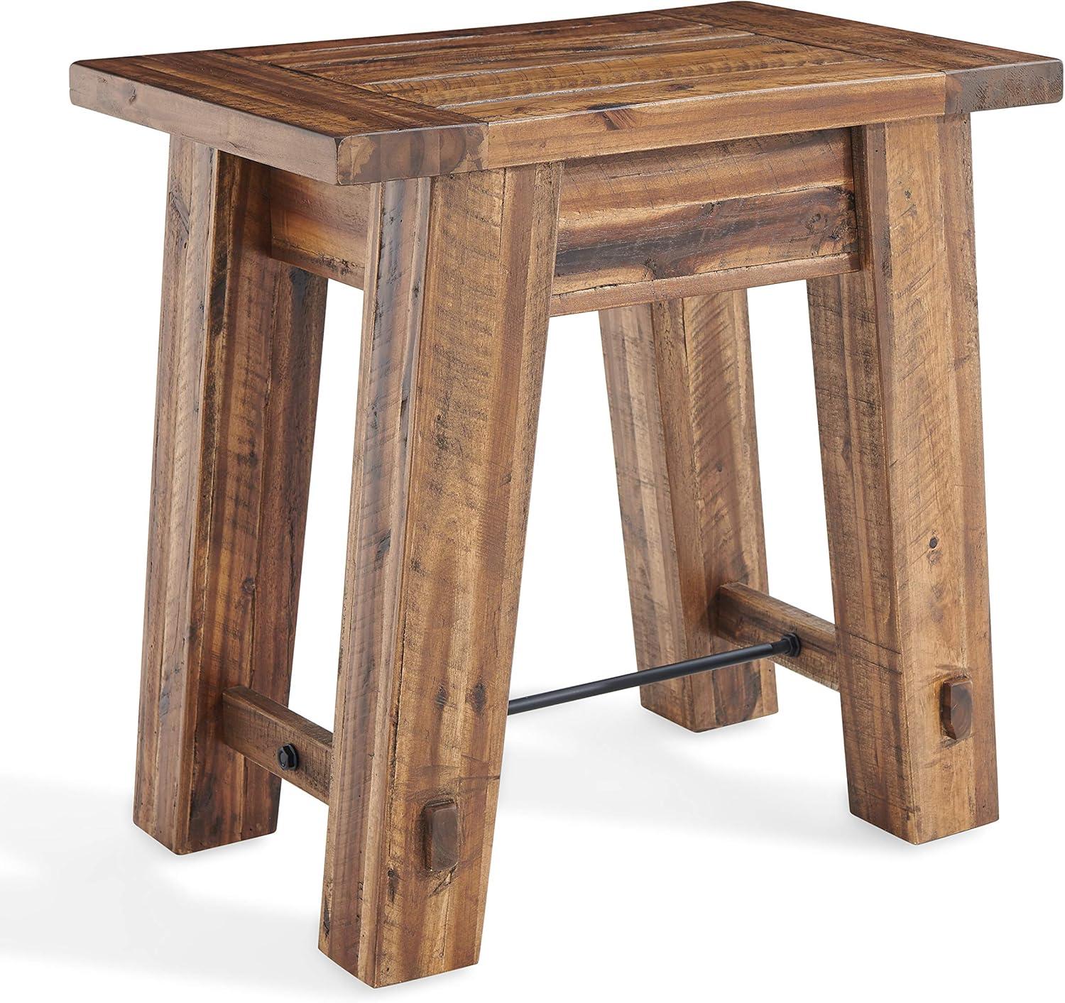 Durango Industrial Wood End Table Dark Brown - Alaterre Furniture: Rustic Acacia, Mid-Century Modern