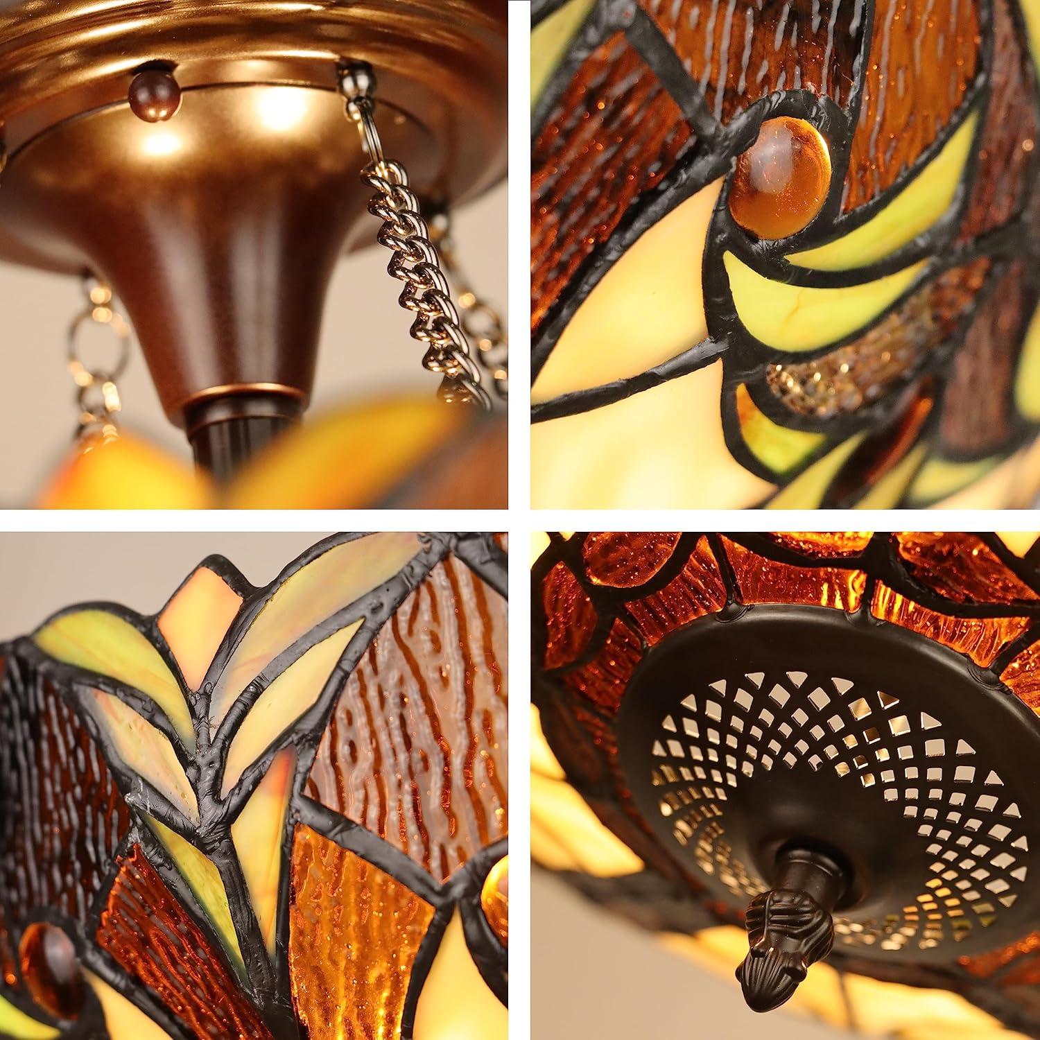 Chloe Lighting Liason Victorian-Style 2-Light Ceiling Semi-Flush Mount 16" Wide