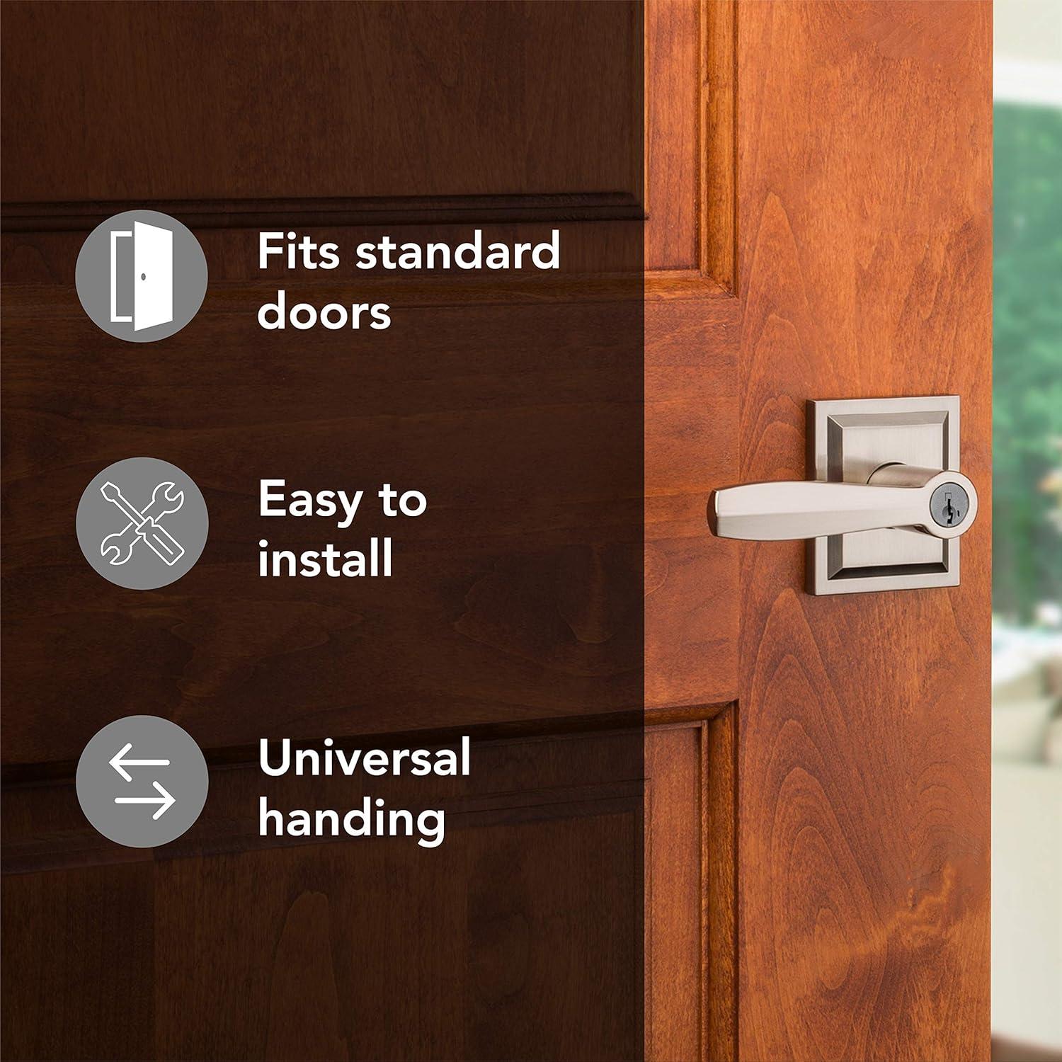 Baldwin Torrey Low Profile Rose Keyed Entry Lever Featuring Smartkey in SN