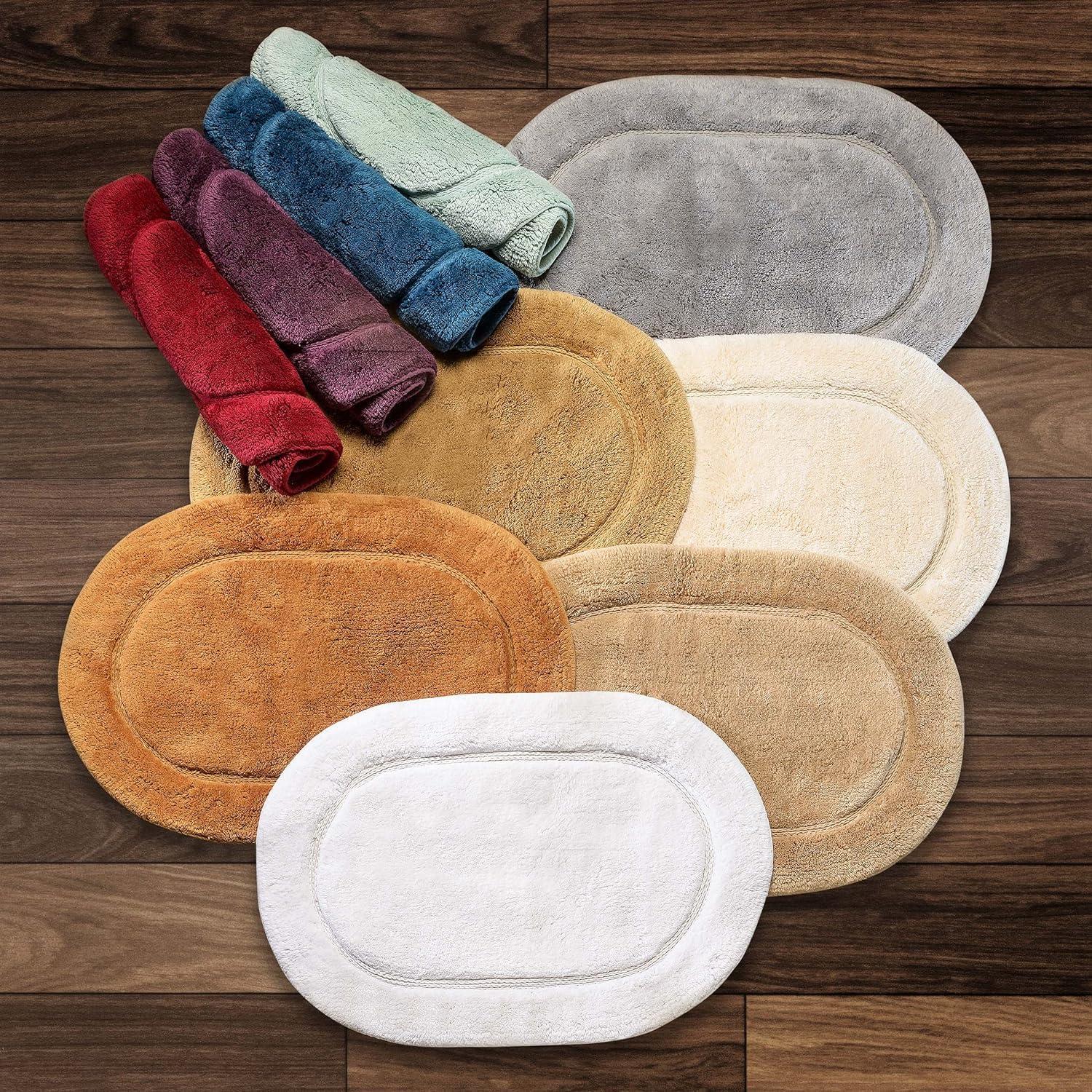 Superior 2 Piece Cotton Oval Bath Rug Set