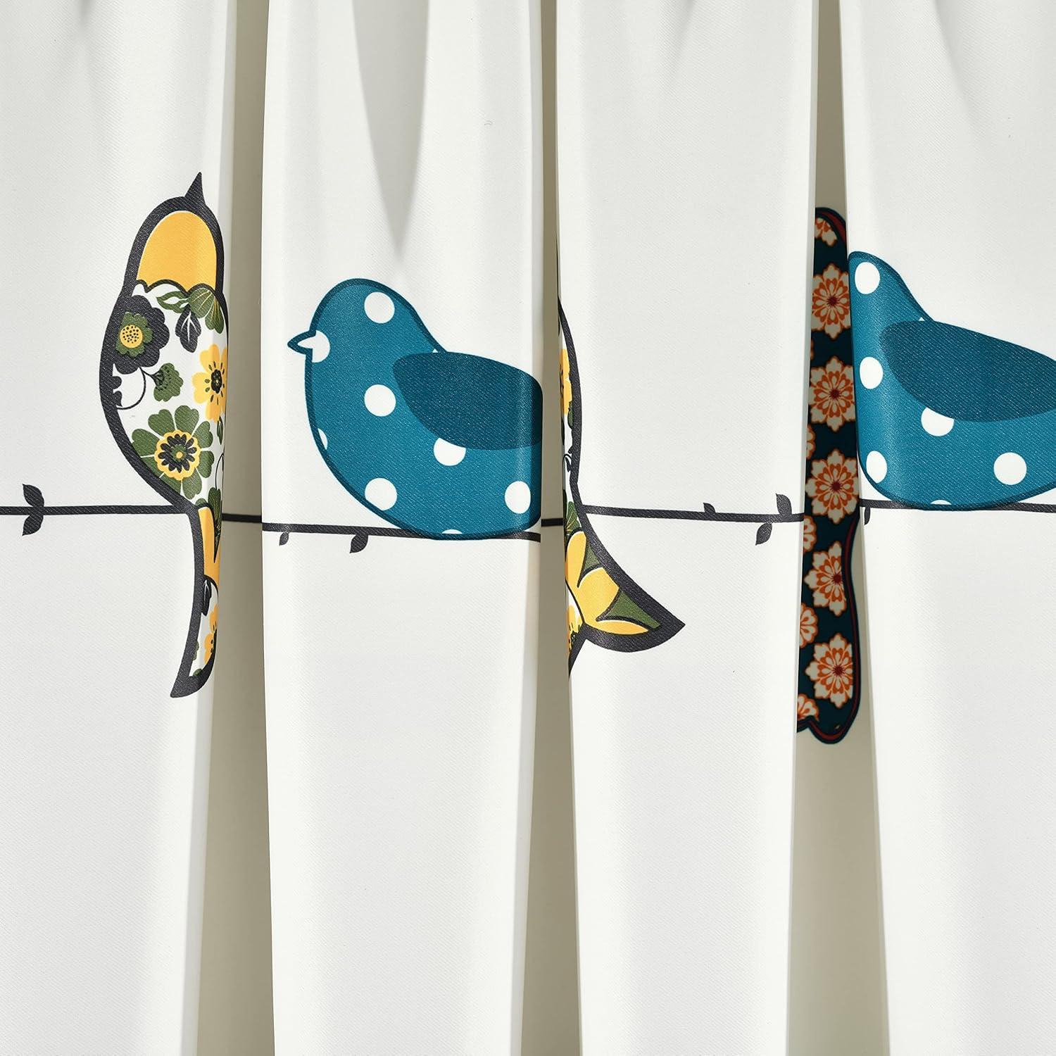 Set of 2 Rowley Birds Light Filtering Window Curtain Panels - Lush Décor