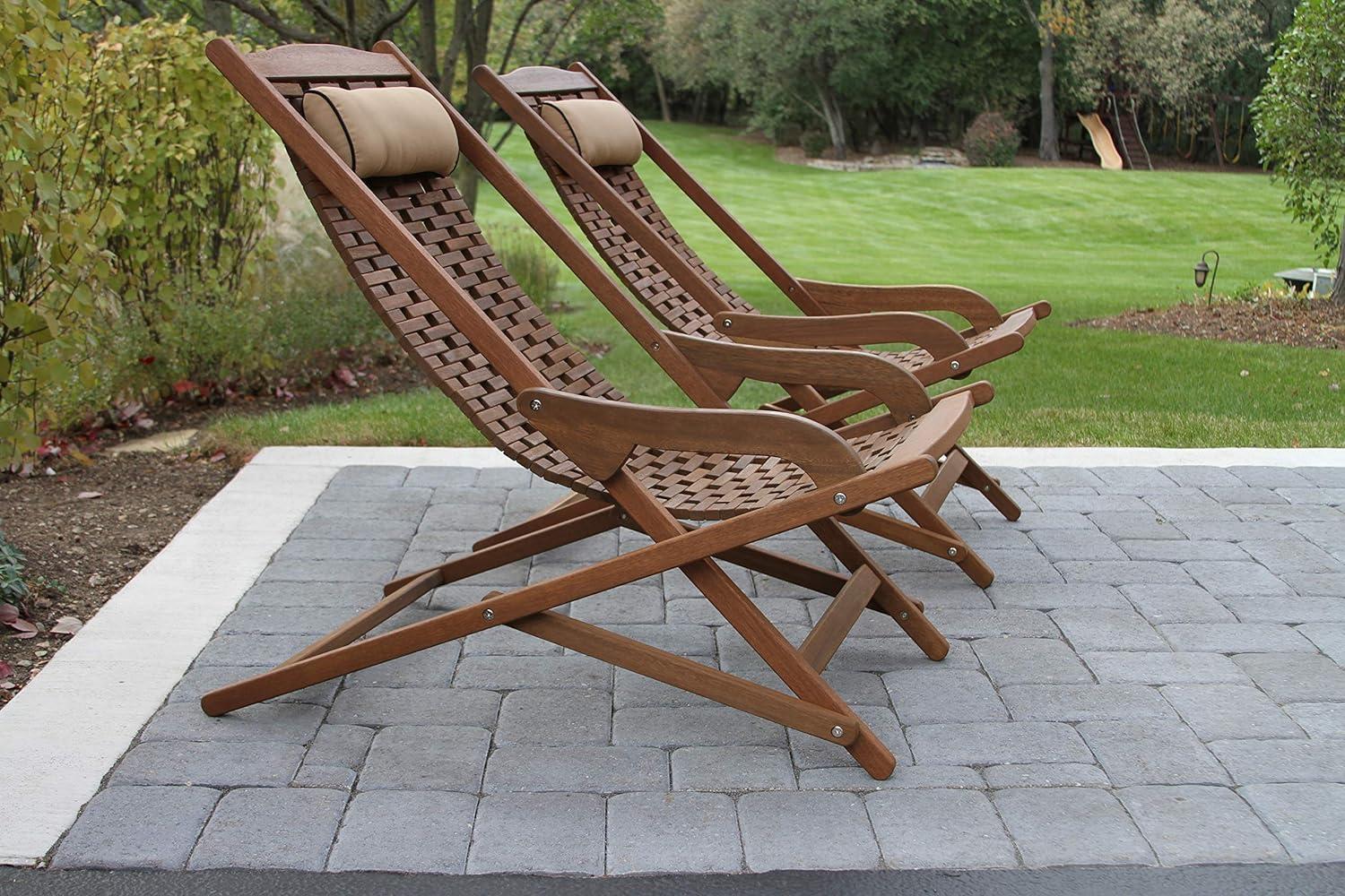 Fleur Wood Outdoor Lounge Chair with Cushion