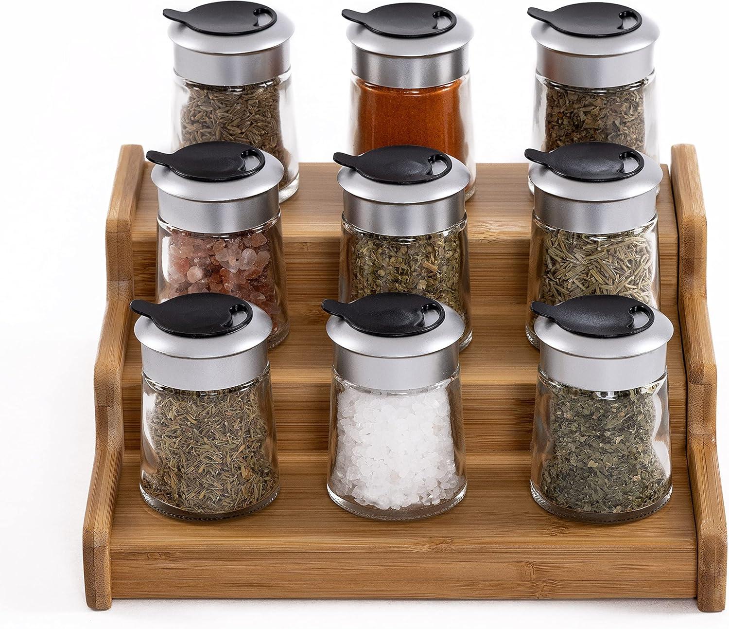 Seville Classics 3-Tier Expandable Bamboo Spice Rack