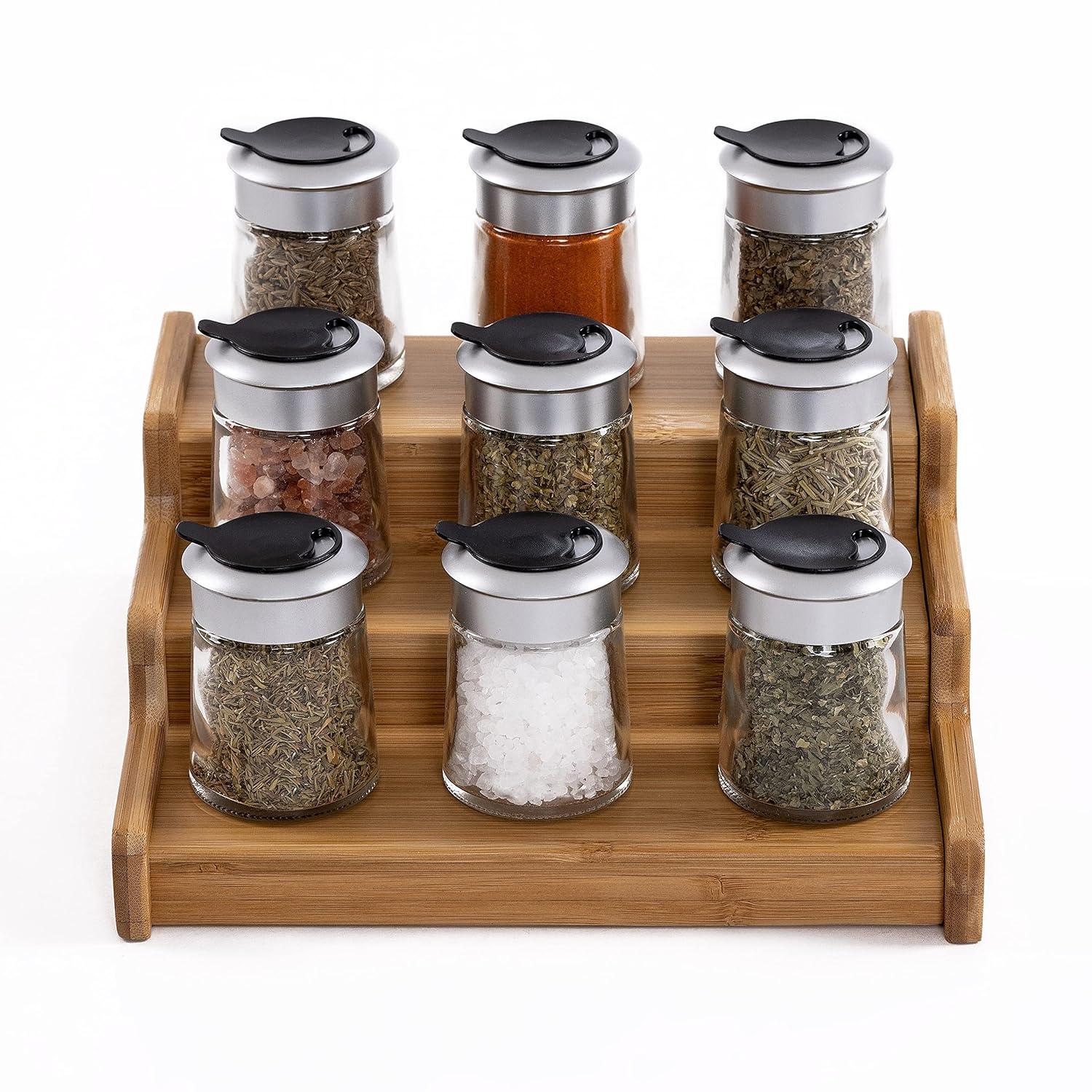 Seville Classics 3-Tier Expandable Bamboo Spice Rack