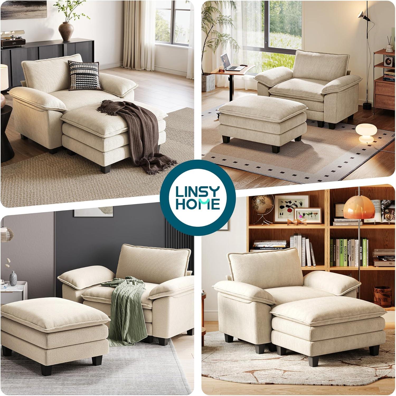LINSY HOME Oversized Modular Cloud Sectional Sofa, RUBIK III 7 Seat Storage Couches and Sofas, Sectional Couches for Living Room with Reversible Chaises, Light Gray