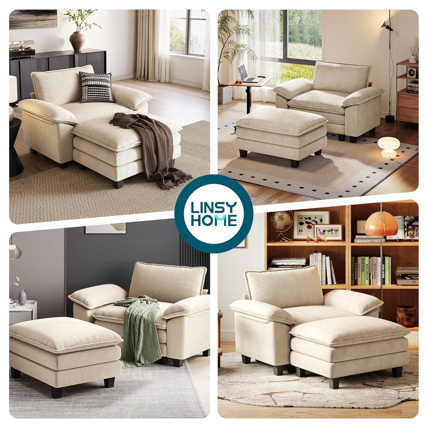 LINSY HOME Oversized Modular Cloud Sectional Sofa, RUBIK III 7 Seat Storage Couches and Sofas, Sectional Couches for Living Room with Reversible Chaises, Light Gray
