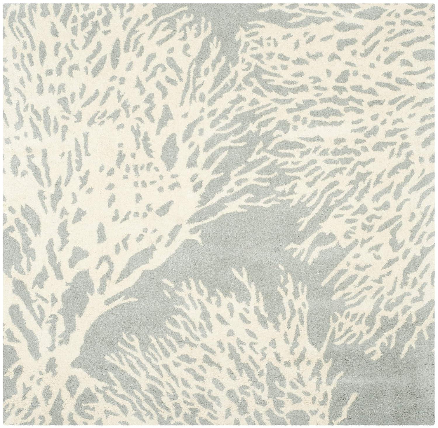 Bella BEL115 Hand Tufted Area Rug - Grey/Ivory - 7'x7' - Safavieh.