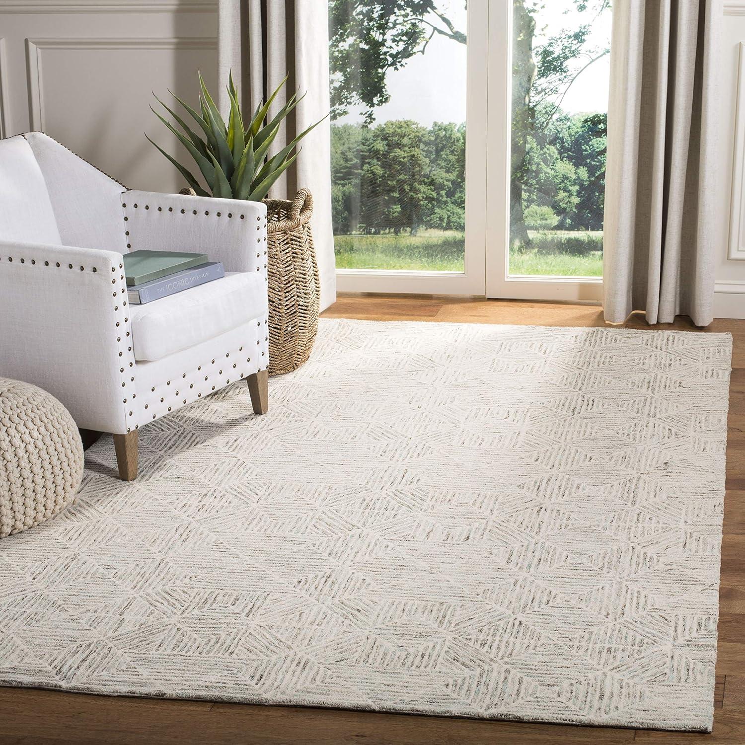 Abstract ABT763 Handmade Indoor Area Rug - Light Blue - 4'x6' - Safavieh