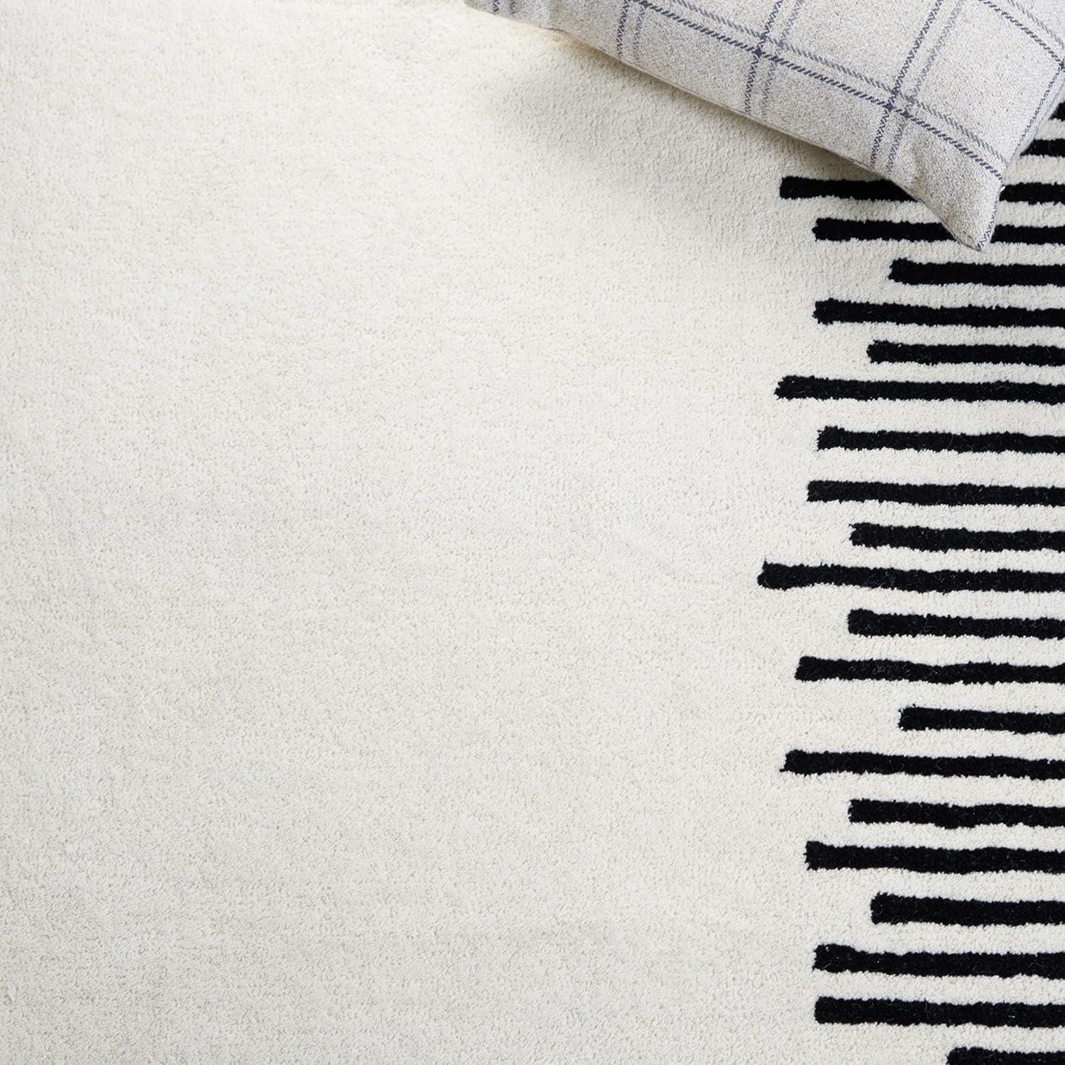 Fifth Avenue FTV129 Hand Tufted Indoor Area Rug - Ivory/Black - 8'x10' - Safavieh