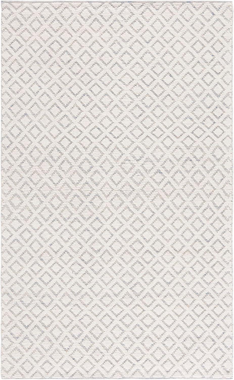 Vermont VRM304 Hand Woven Indoor Area Rug - Ivory/Light Blue - 4'x6' - Safavieh