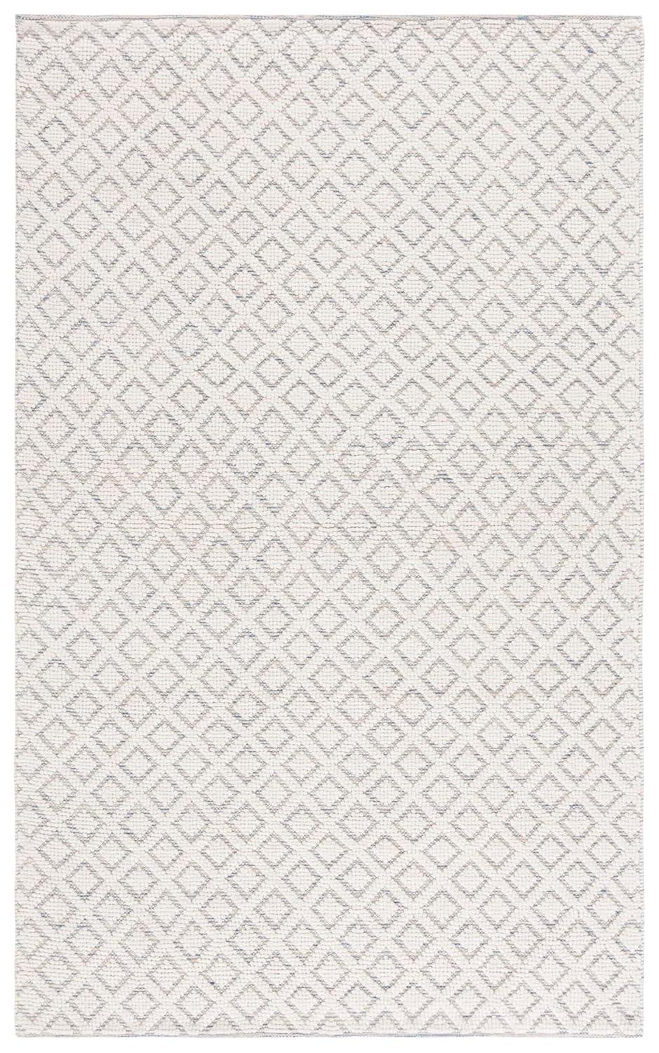 Vermont VRM304 Hand Woven Indoor Area Rug - Ivory/Light Blue - 4'x6' - Safavieh