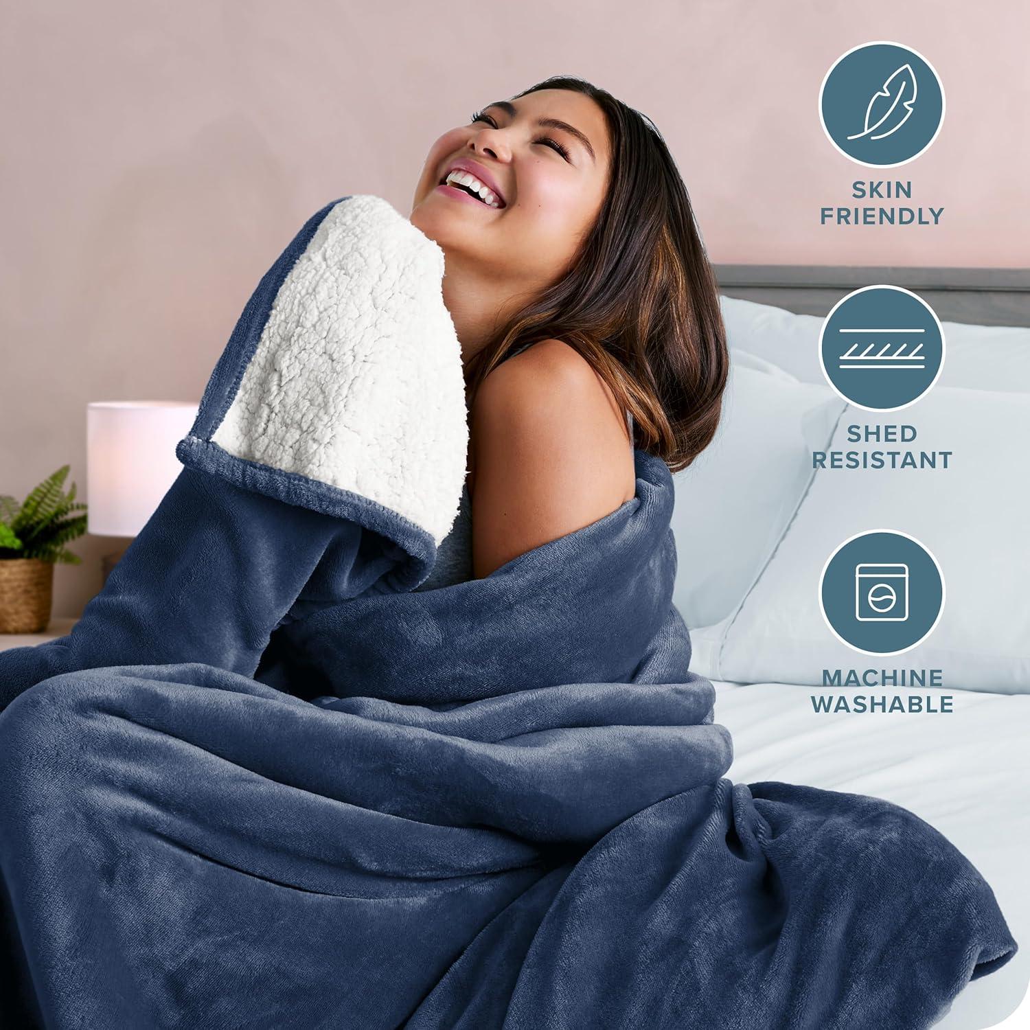 Faux Shearling Fleece Blanket by Bare Home