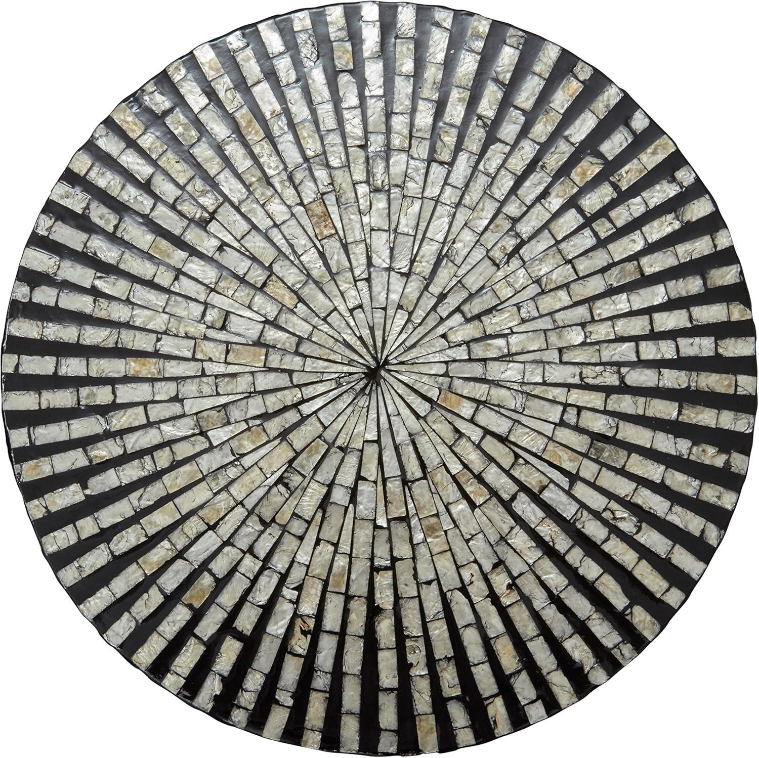 Jofran Global Archive Round Terrazzo Handcrafted Capiz Shell Accent Table