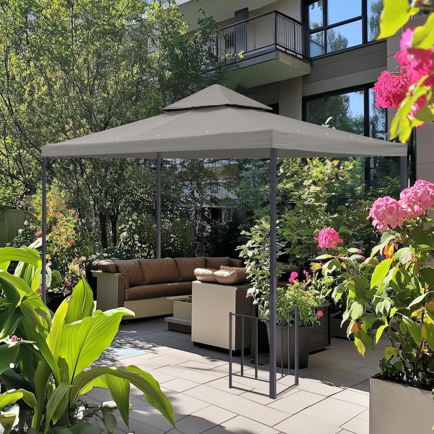 Yescom Yescom Canopy Top Replacement for 2-Tier Crescent TJSG081 Gazebo Outdoor Garden Yard Patio Cover