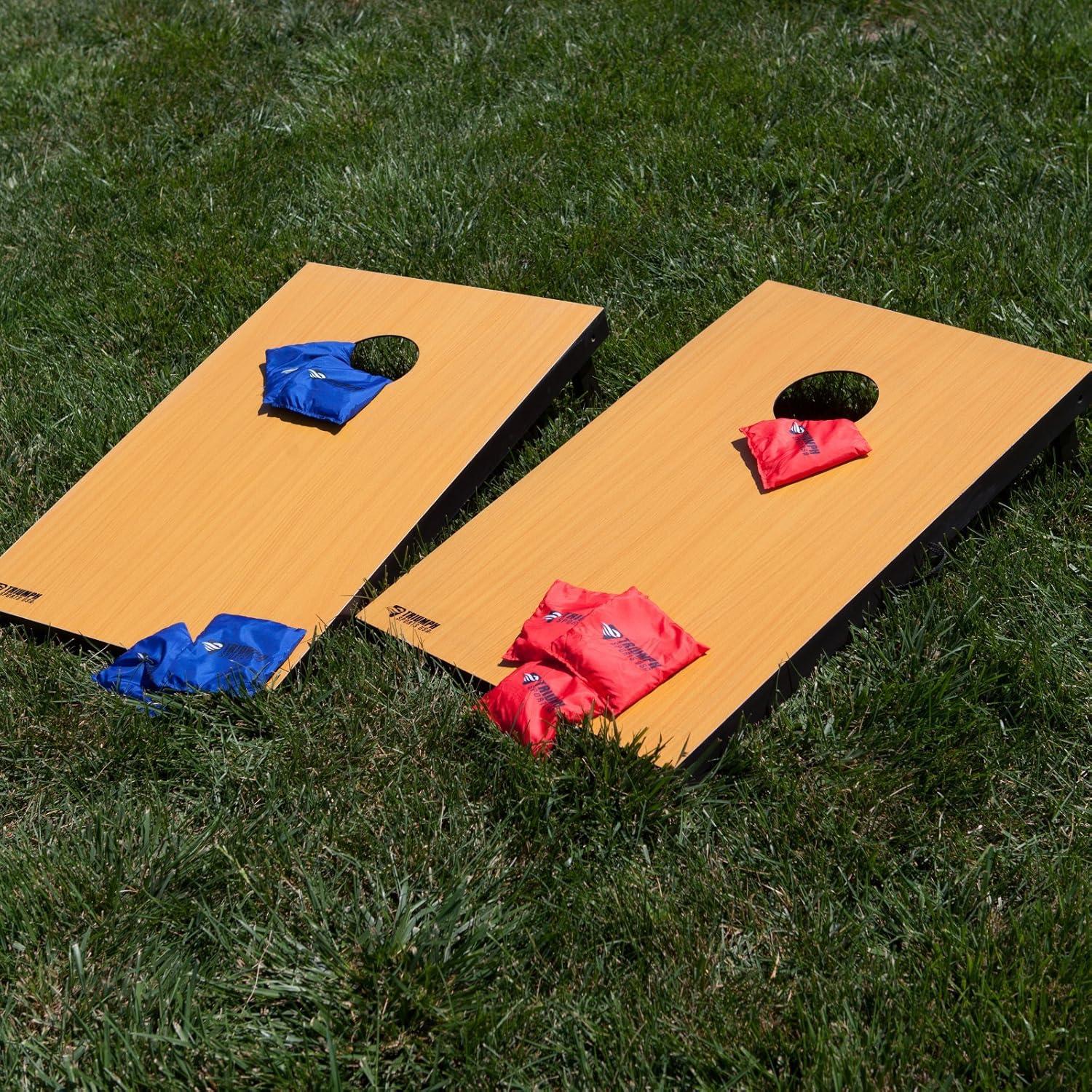 Triumph Portable Wooden Cornhole Set with Bean Bags