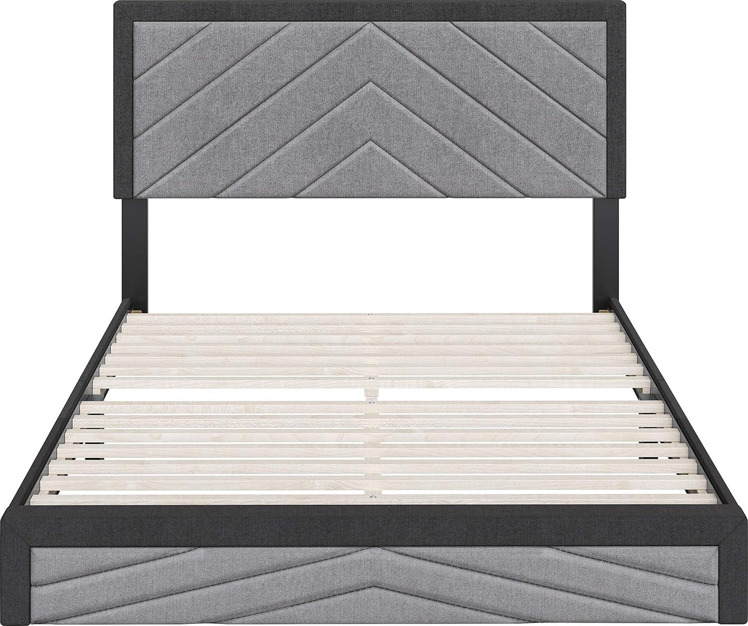 Boyd Sleep Barcelona Linen or Faux Leather Upholstered Platform Bed Frame with Adjustable Headboard, Heavy Duty Slat Support System, No Box Spring Required - Boyd Sleep
