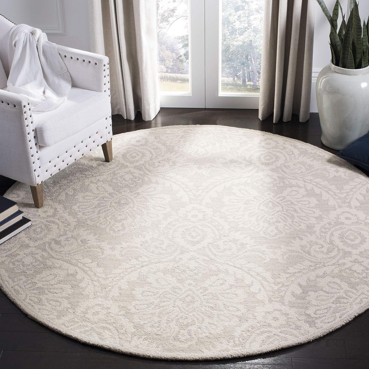 Tansy Handmade Wool Silver / Ivory Rug