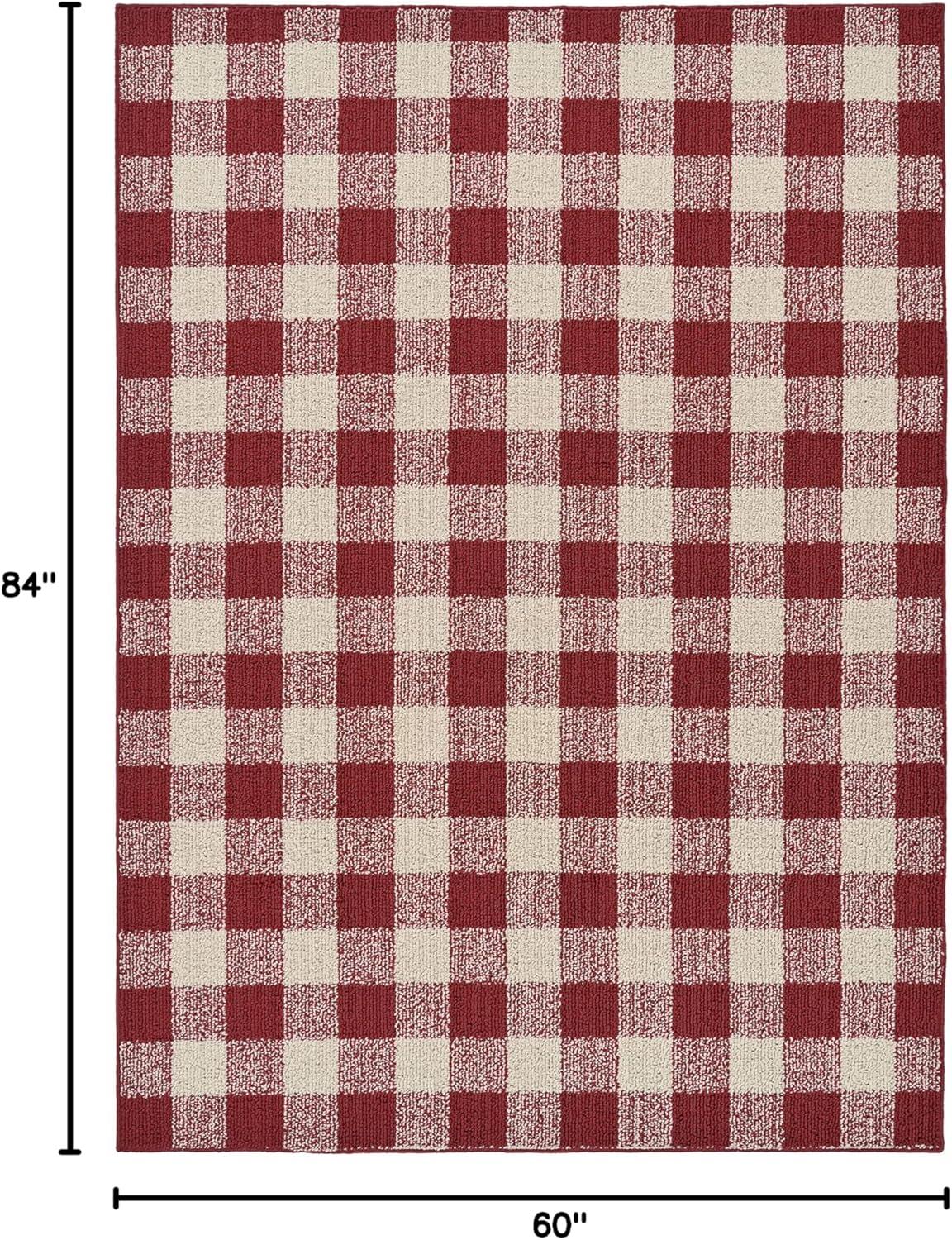 Garland Rug Country Living Buffalo Plaid 5 ft. x 7 ft. Indoor/Outdoor Area Rug Chili/Ivory