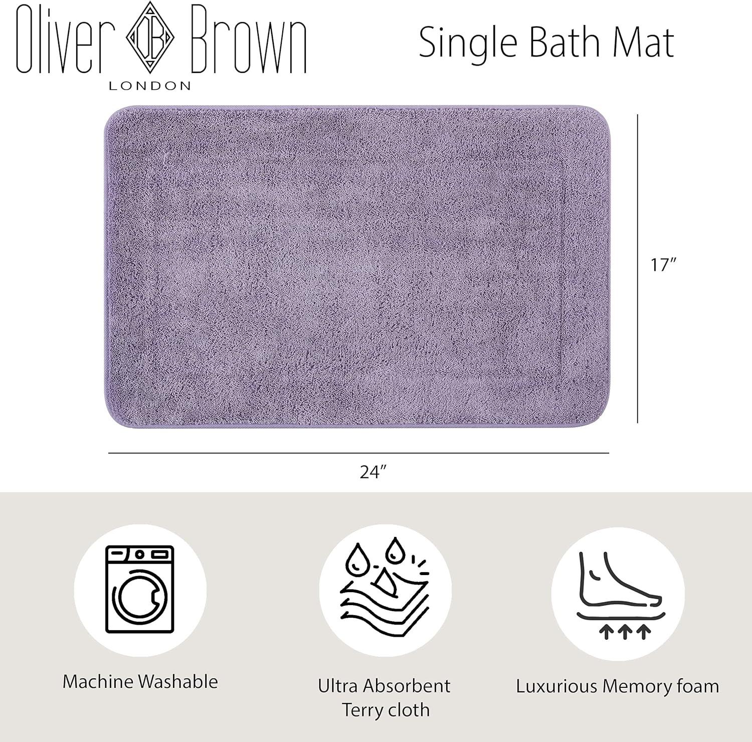 Wisteria Purple Memory Foam Terry Bath Mat 17x24