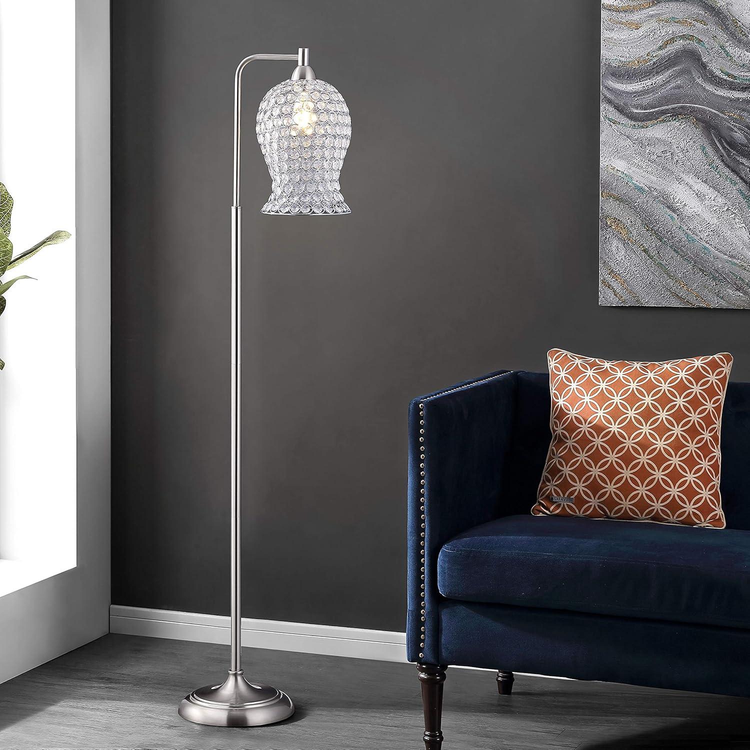 Izzy 61.5" Adjustable Black Iron Arc Floor Lamp