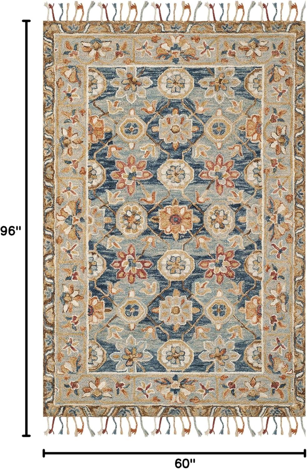 Aspen APN110 Hand Tufted Area Rug - Grey/Navy - 5'x8' - Safavieh.