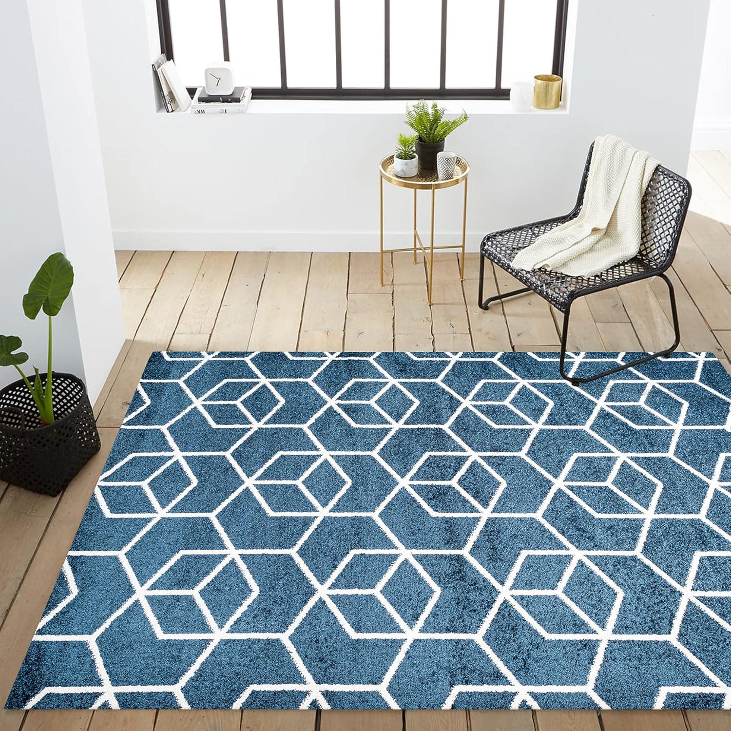 Tumbling Blocks Modern Geometric Area Rug - JONATHAN Y