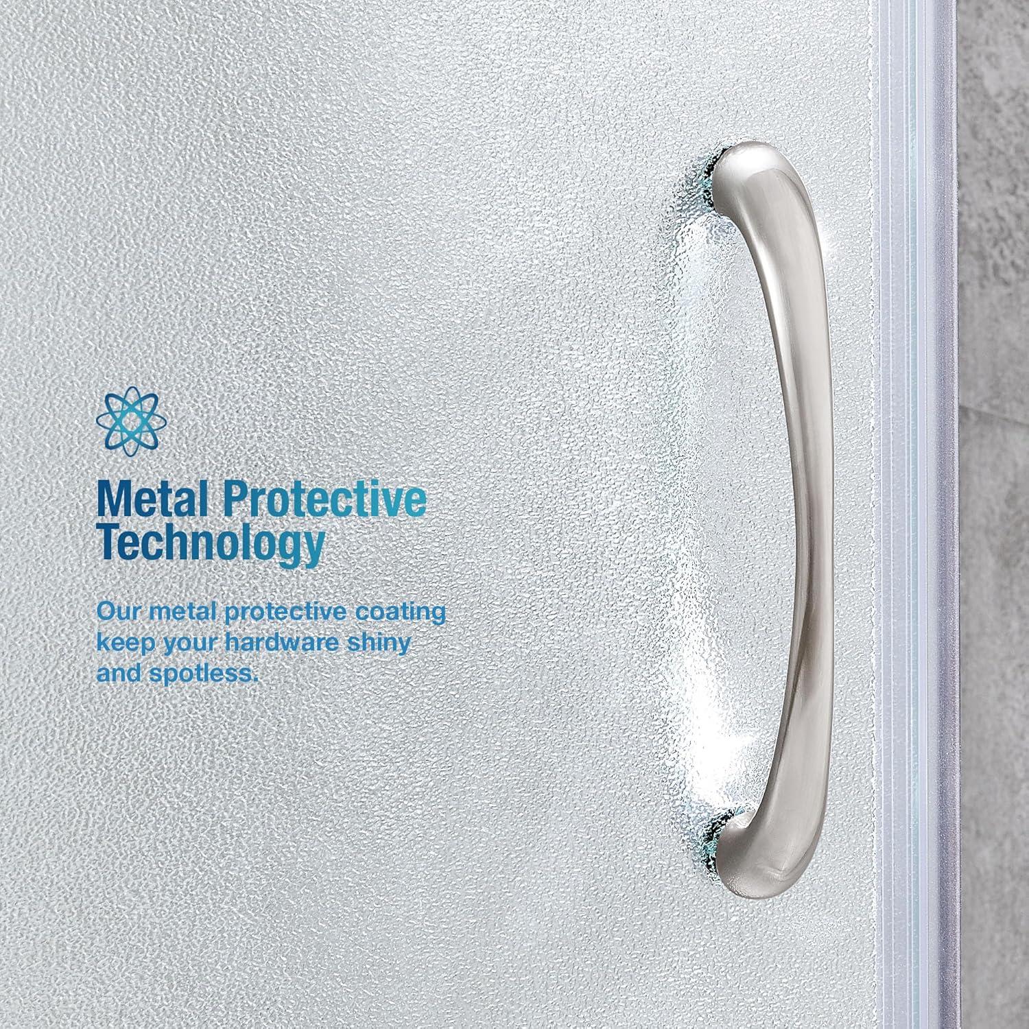 Ove Decors OVE Decors Breeze Premium 33 in. Round Shower Kit w/ Frosted, Base in Chrome Finish BREEZE 32 FROSTED GLASS KIT