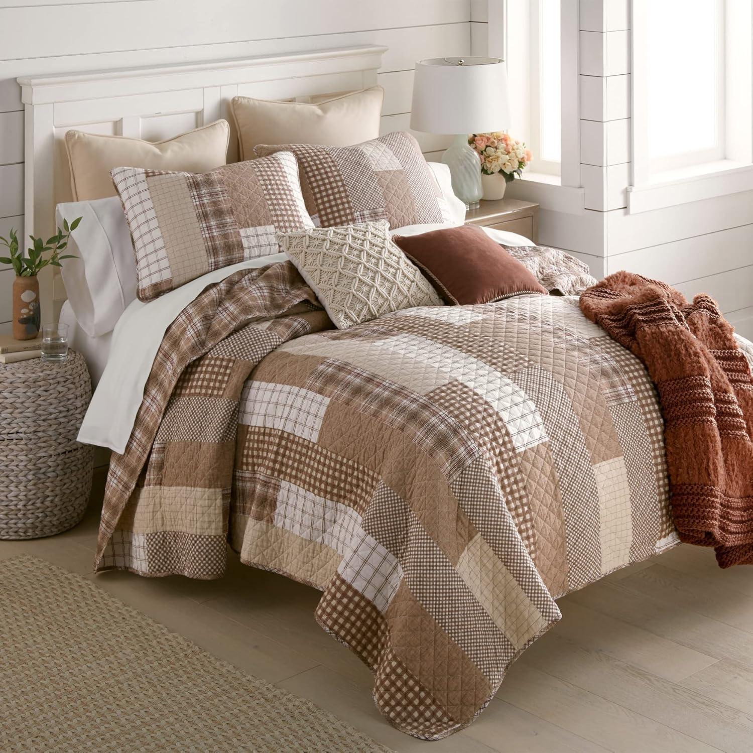 Donna Sharp Highland Plaid 3PC Cotton King Quilt Set
