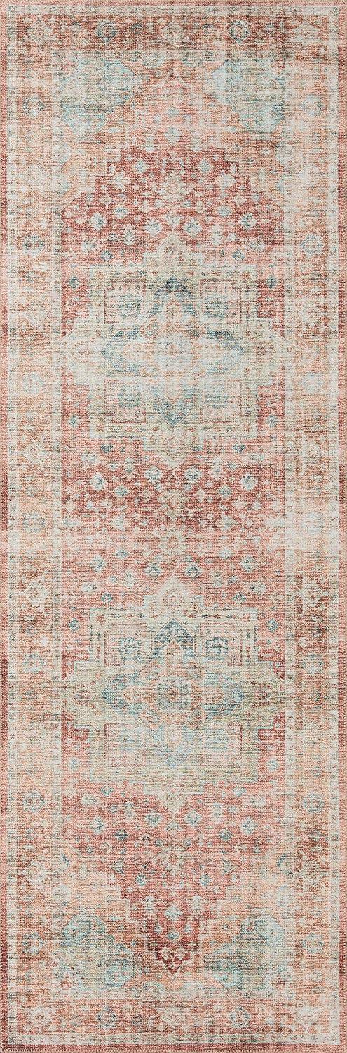 Loloi II Heidi Collection HEI-01 Terracotta / Aqua, Oriental Area Rug 2'-6" x 9'-6"