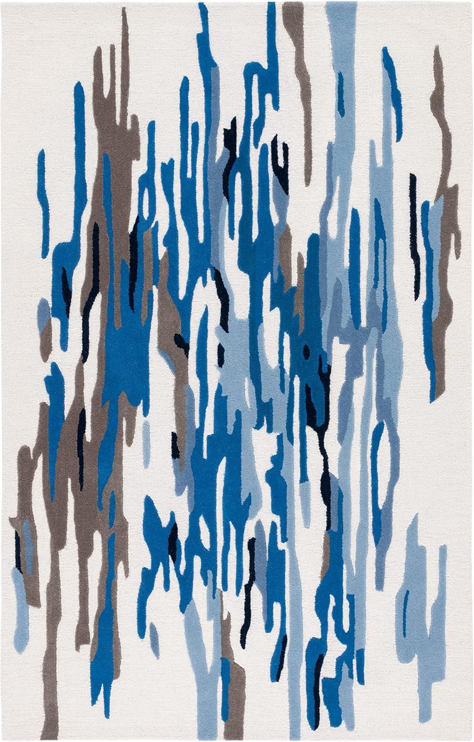 Rodeo Drive RD858 Hand Tufted Area Rug - Ivory/Blue - 3'x5' - Safavieh.
