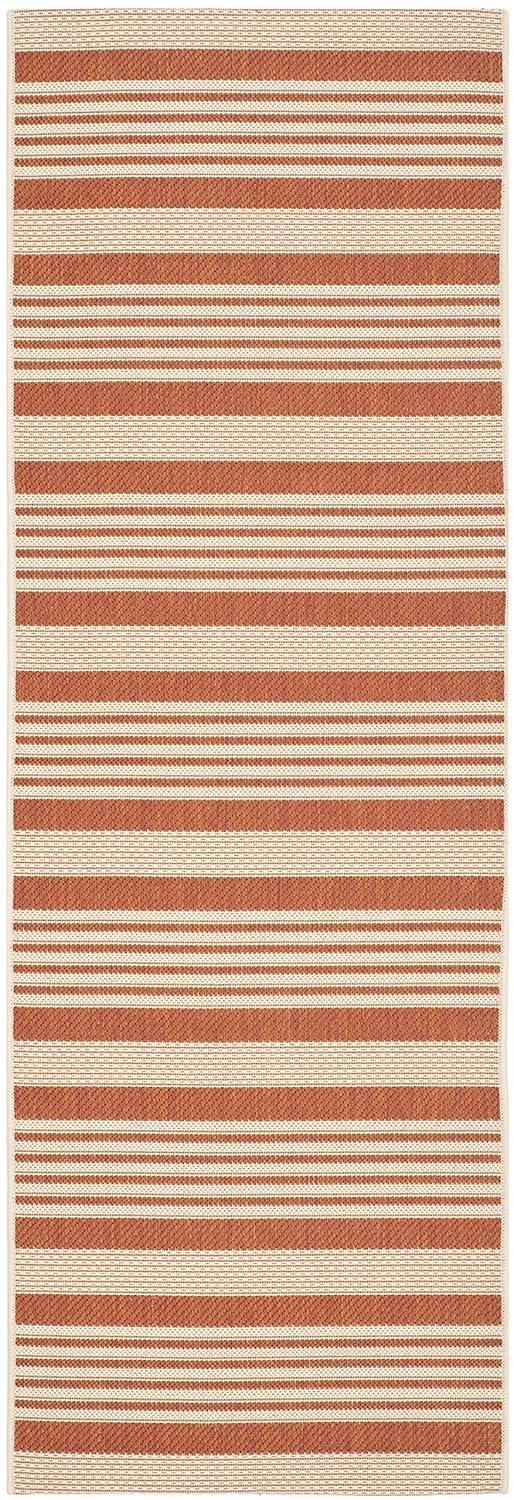 Courtyard CY6062 Power Loomed Indoor/Outdoor Accent Rug - Terracotta/Beige - 2'x3'7" - Safavieh.