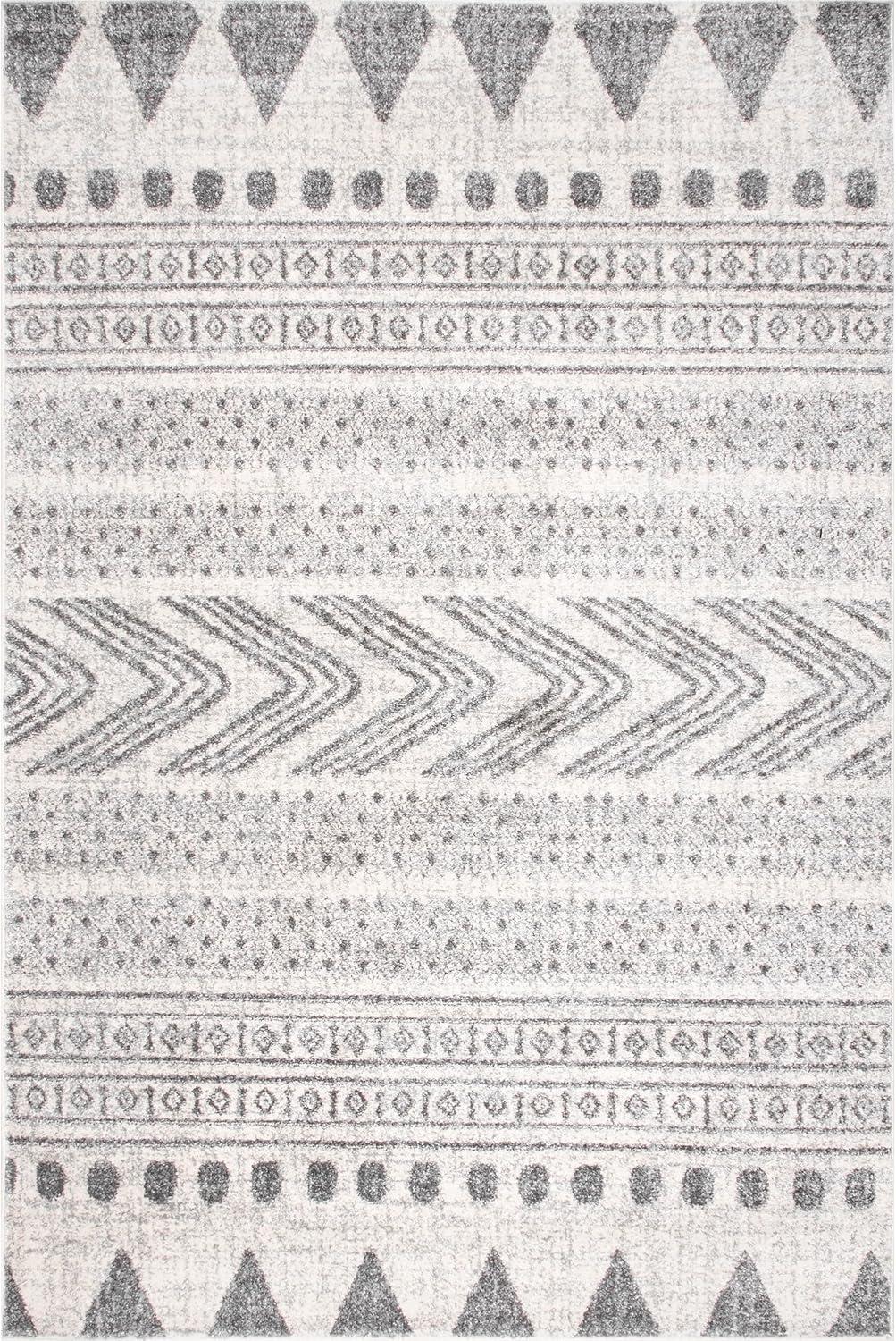 Nuloom Shaina Geometric 2x3 Accent Indoor Area Rug for Living Room Bedroom Dining Room Entryway Kitchen, Grey/Ivory