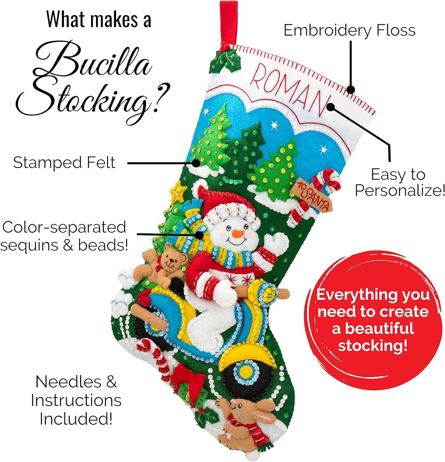 Bucilla Felt Stocking Applique Kit 18" Long-Santa's Choir Practice