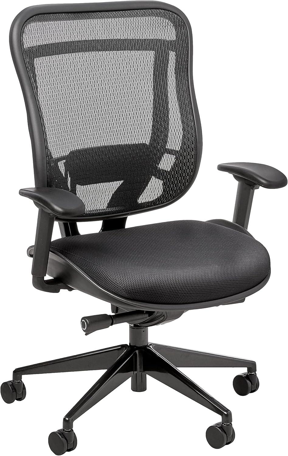 Executive High-Back Ergonomic Swivel Chair in Black and Gunmetal Mesh