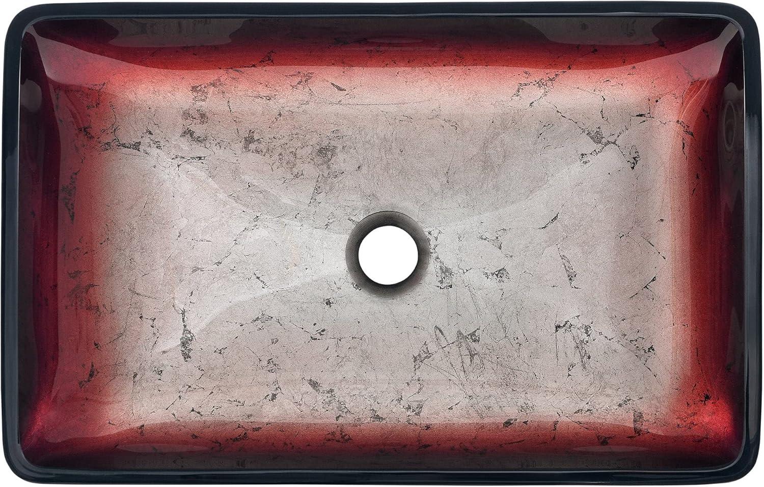 Cascade Rectangular Glass Vessel Sink with Faucet