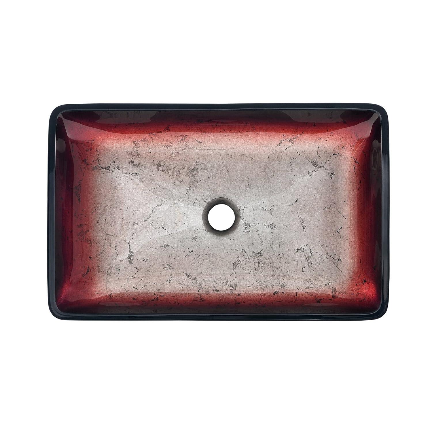 Cascade Rectangular Glass Vessel Sink with Faucet