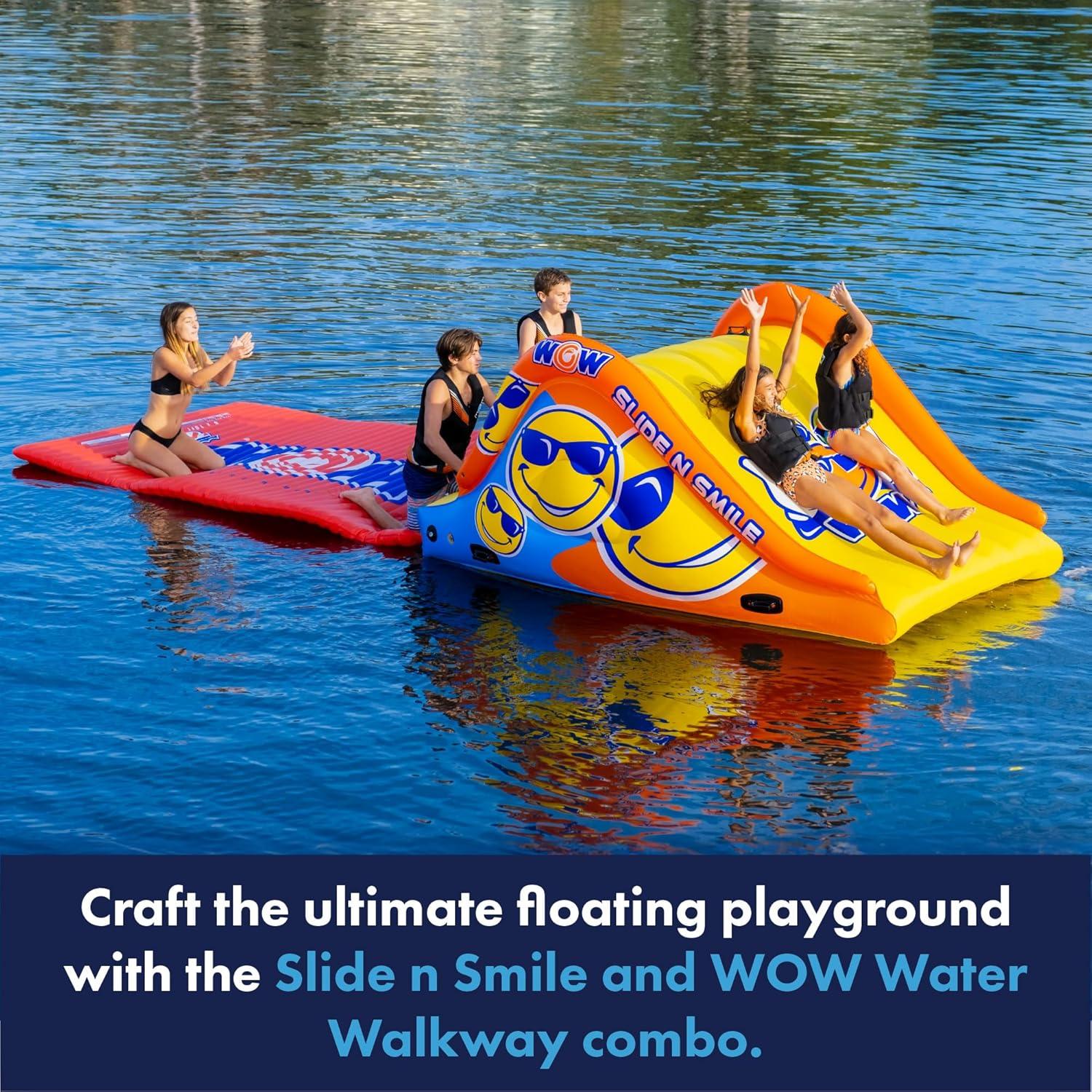 WOW Sports Slide N Smile Slide with Walkway for boating, lakes and pools