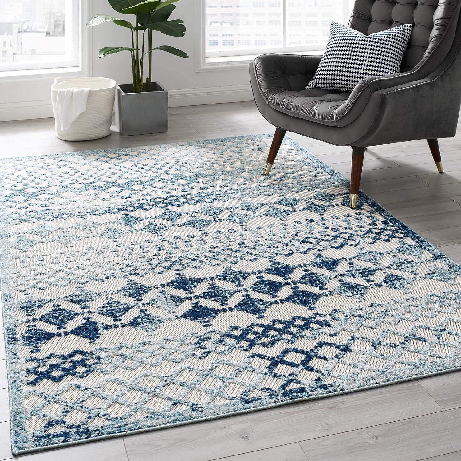 Modway Modway Coronado Distressed Diamond Outdoor Area Rug by Havenside Home
