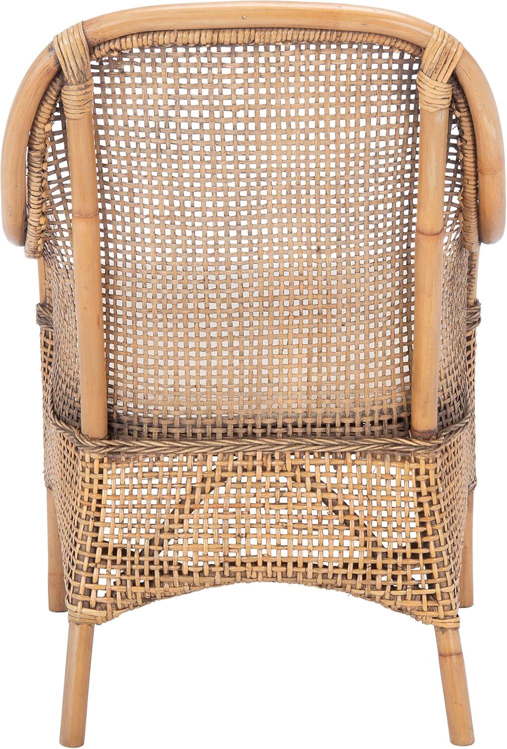 Charlie Rattan Accent Chair W/ Cushion - ACH6514 - White/Honey Brown Wash - Safavieh