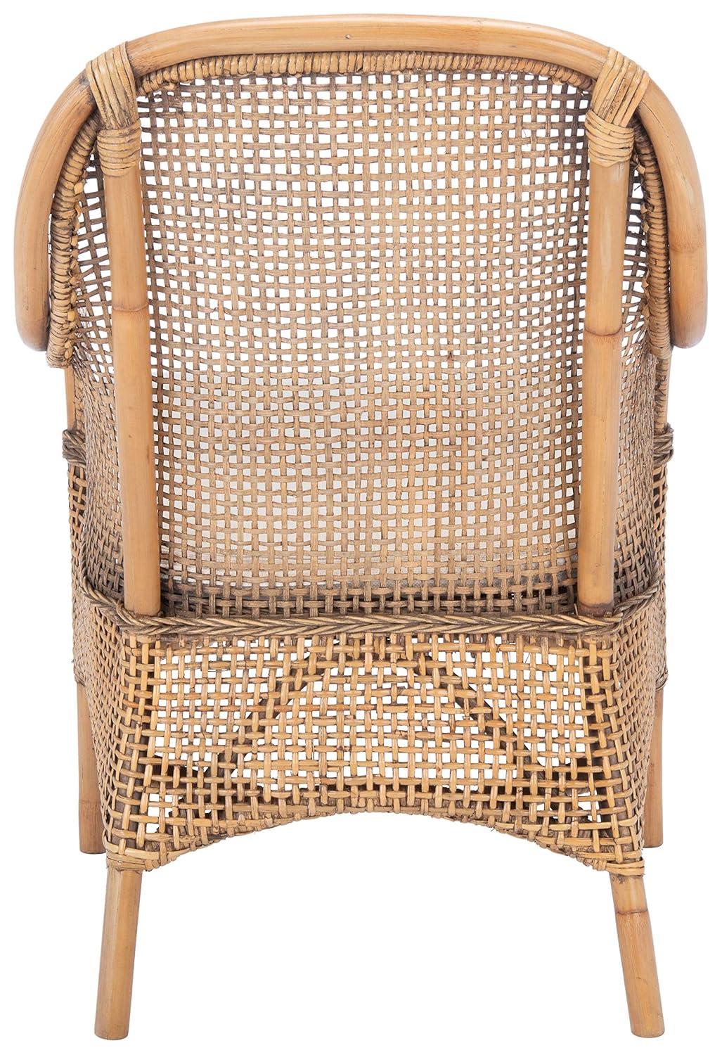 Charlie Rattan Accent Chair W/ Cushion - ACH6514 - White/Honey Brown Wash - Safavieh